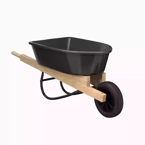 Wheel Barrow Black 3D model