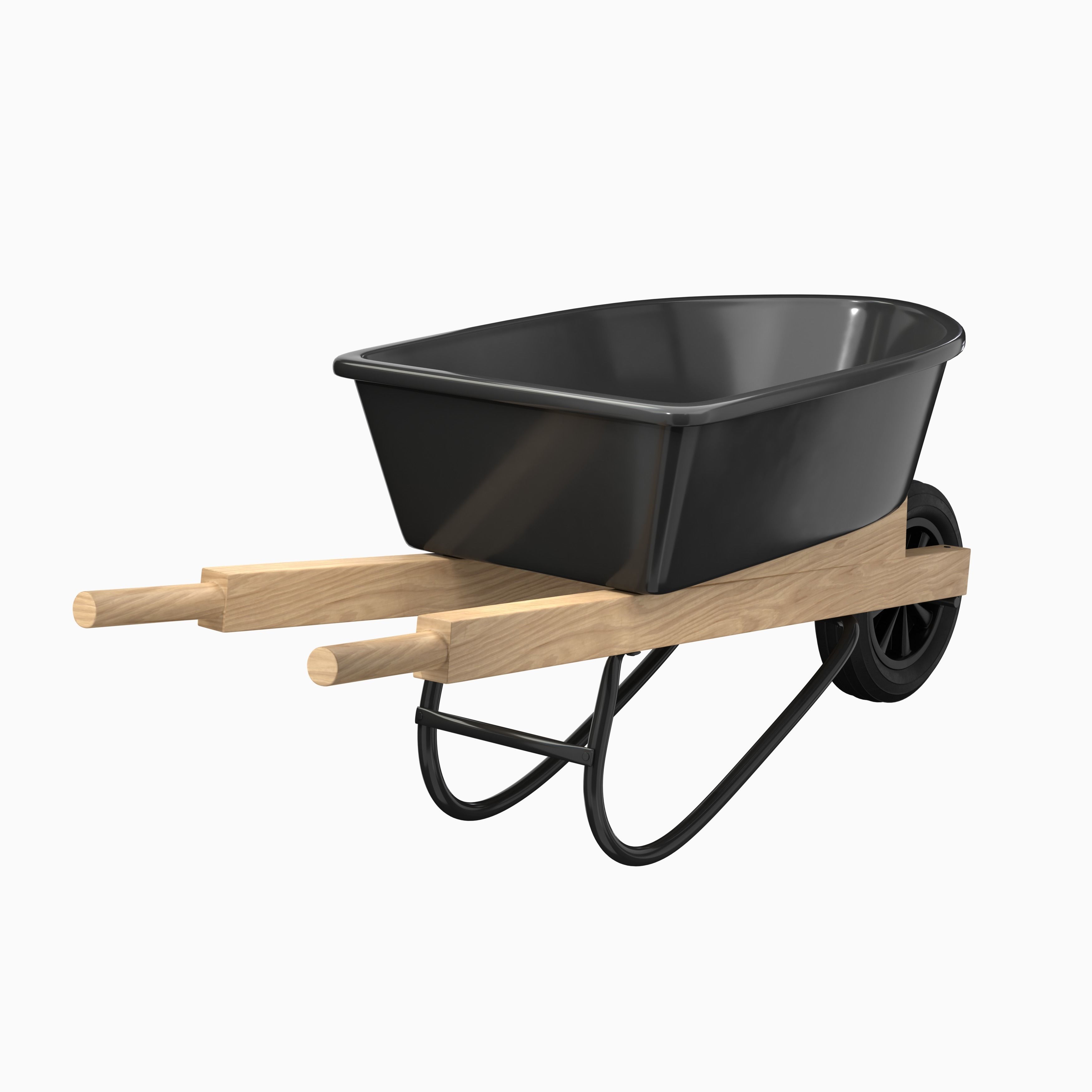 Wheel Barrow Black 3D model_2