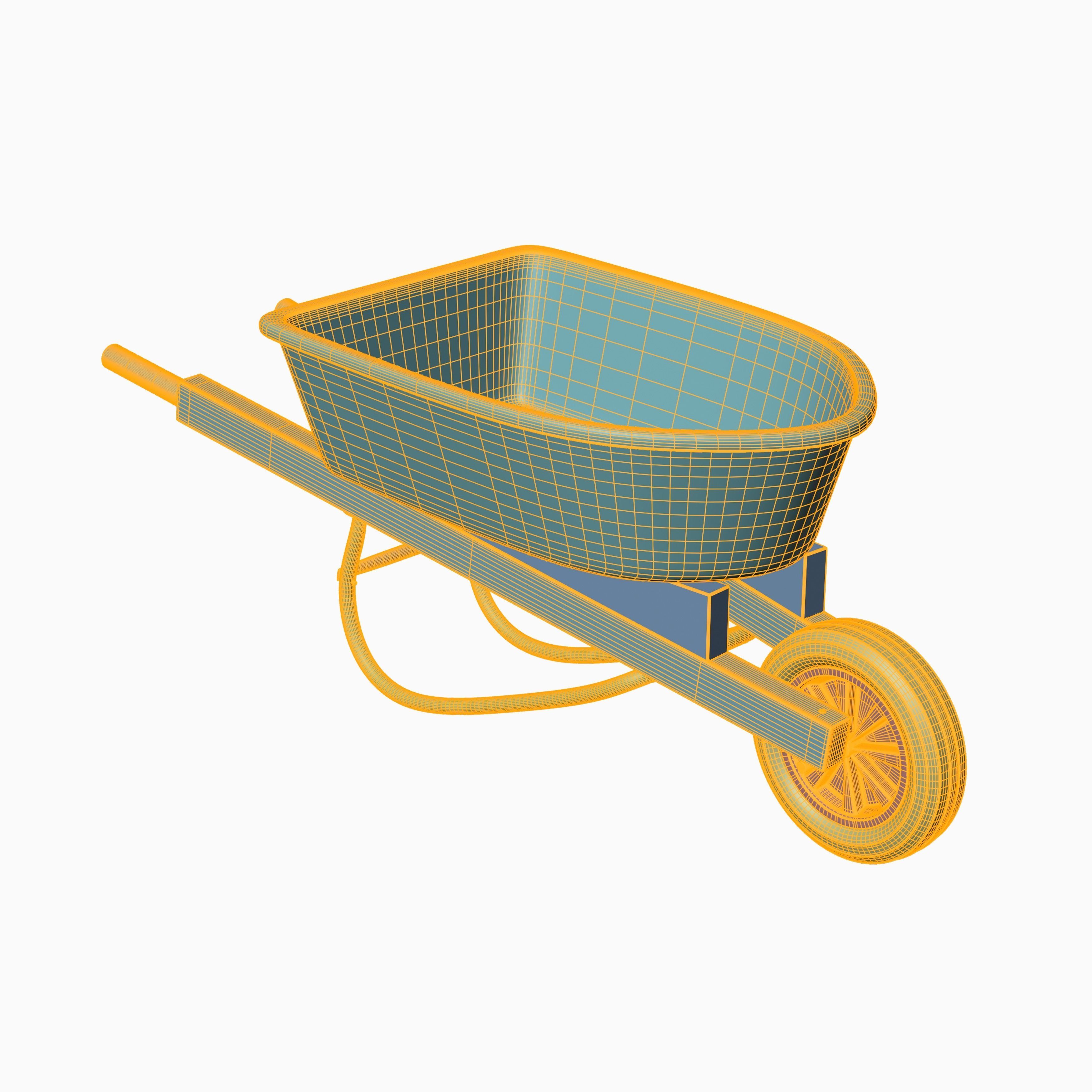 Wheel Barrow Black 3D model_5