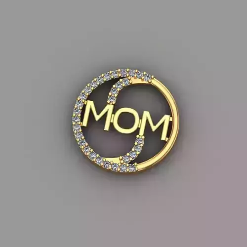 MOM Diamond pendant  jewelry for woman 3D print model