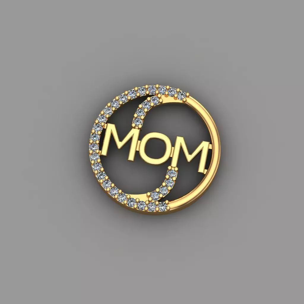 MOM Diamond pendant  jewelry for woman 3D print model_0