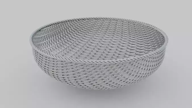 Woven metal basket 3D model