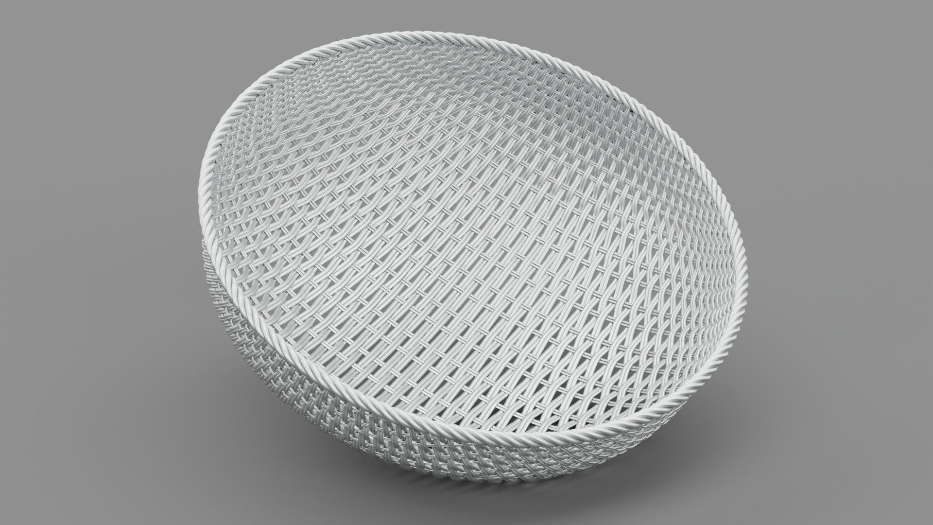 Woven metal basket 3D model_8