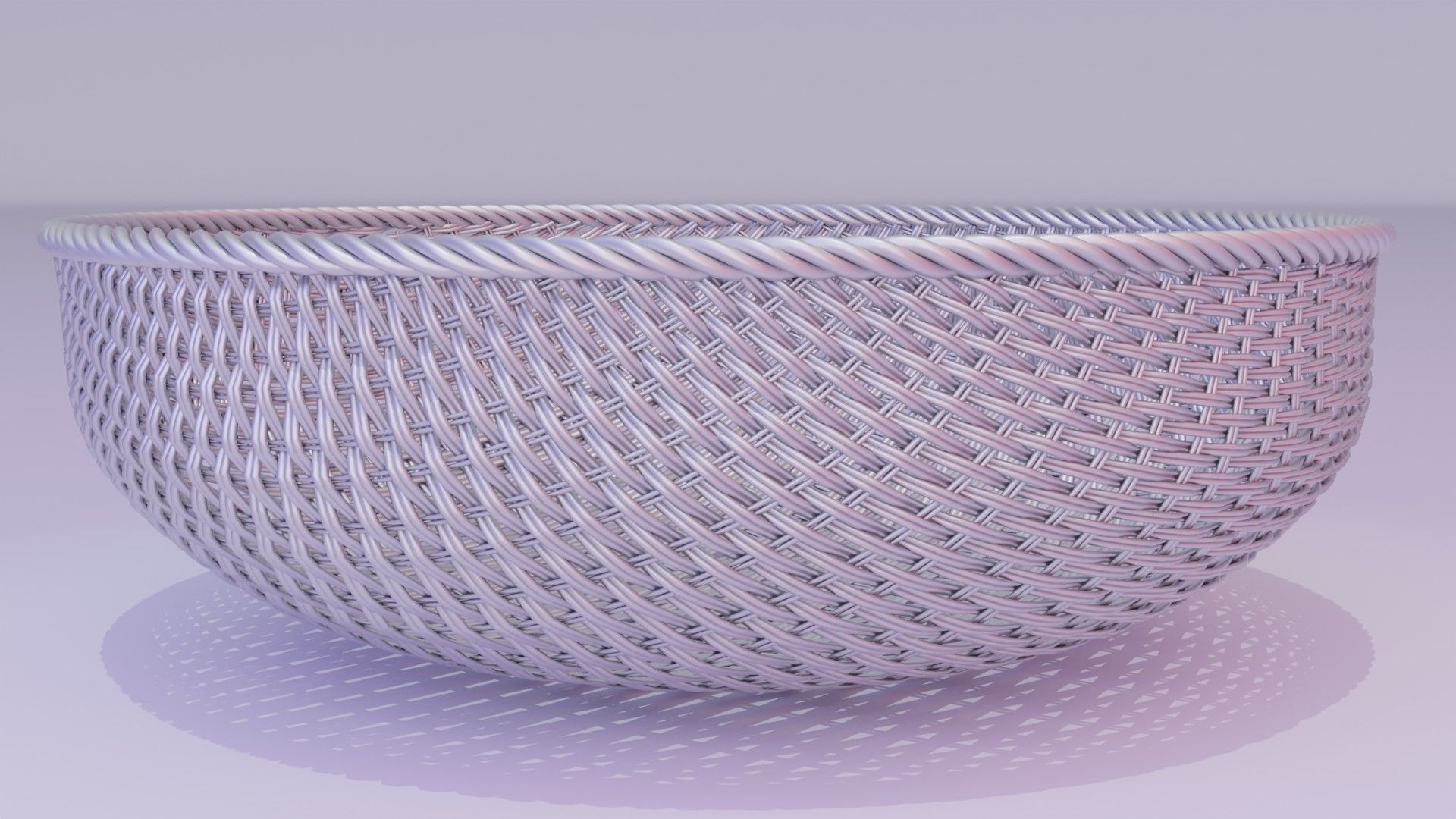 Woven metal basket 3D model_5