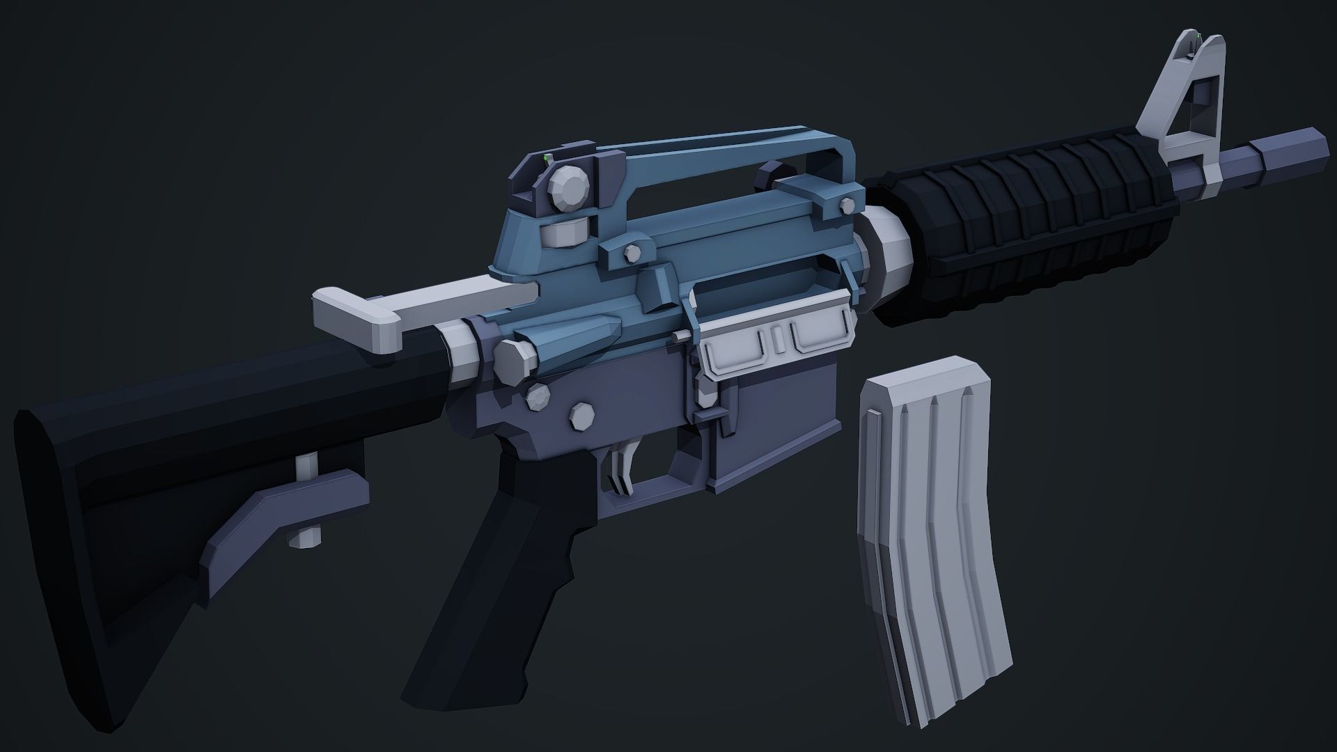 Modern Rifles Pack vol 01 - Low Poly Game Ready 3D Model Collection_24