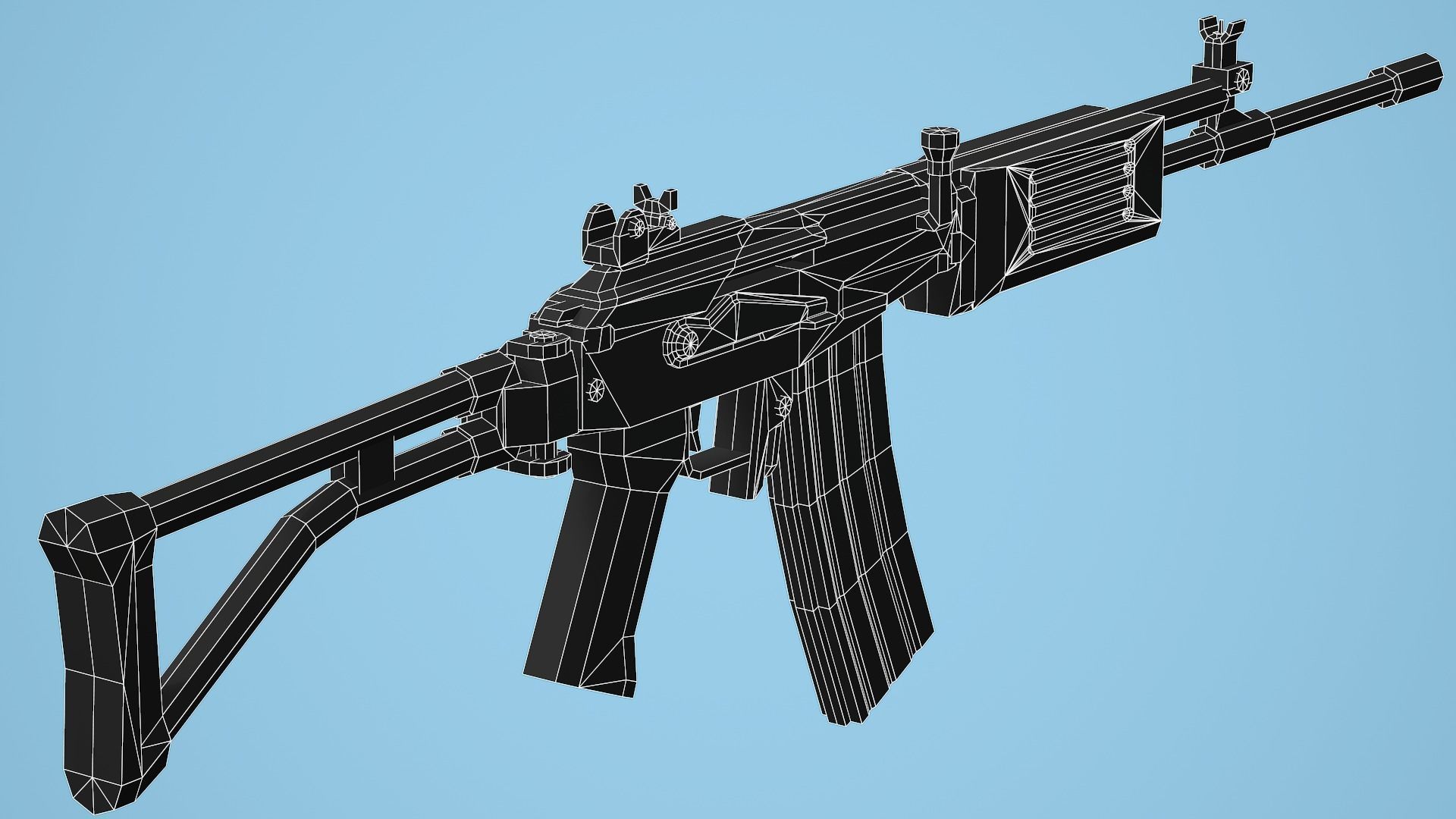 Modern Rifles Pack vol 01 - Low Poly Game Ready 3D Model Collection_15