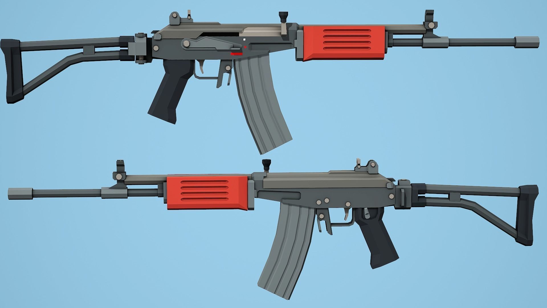 Modern Rifles Pack vol 01 - Low Poly Game Ready 3D Model Collection_13