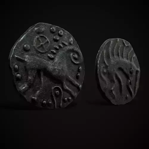 Anglo Saxon Coin Low-poly 3D model