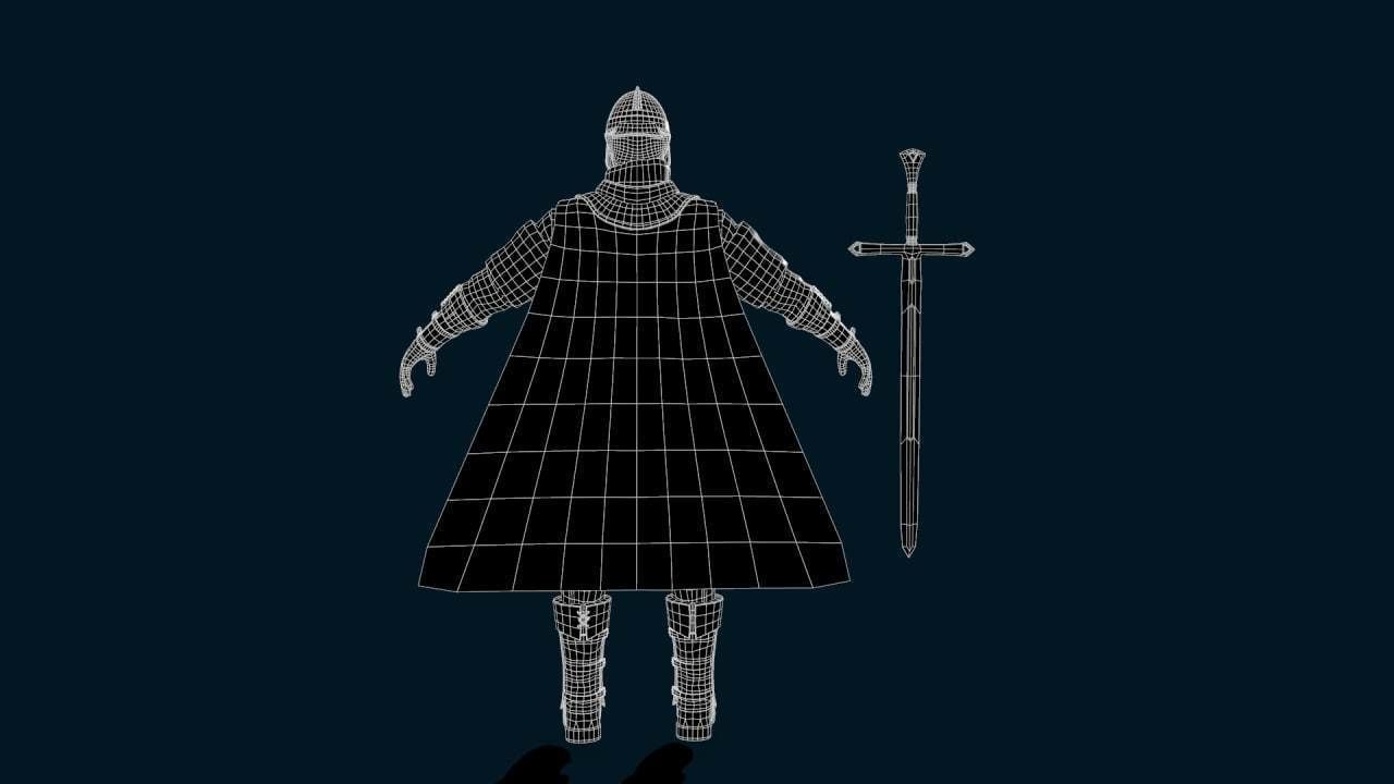Medieval Knight  Low-poly 3D model_18