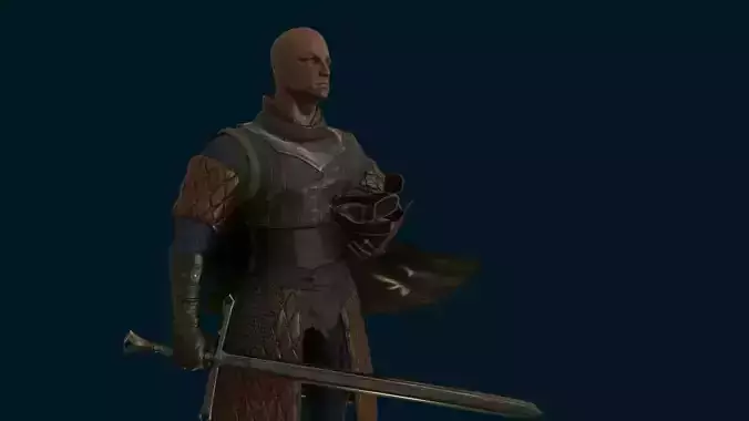Medieval Knight  Low-poly 3D model