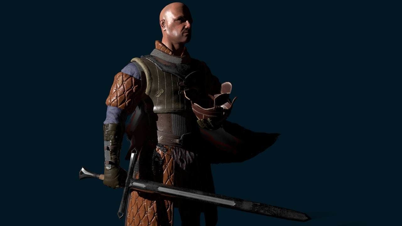 Medieval Knight  Low-poly 3D model_8