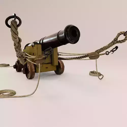 24 Pounder Naval Carriage Gun 3D model