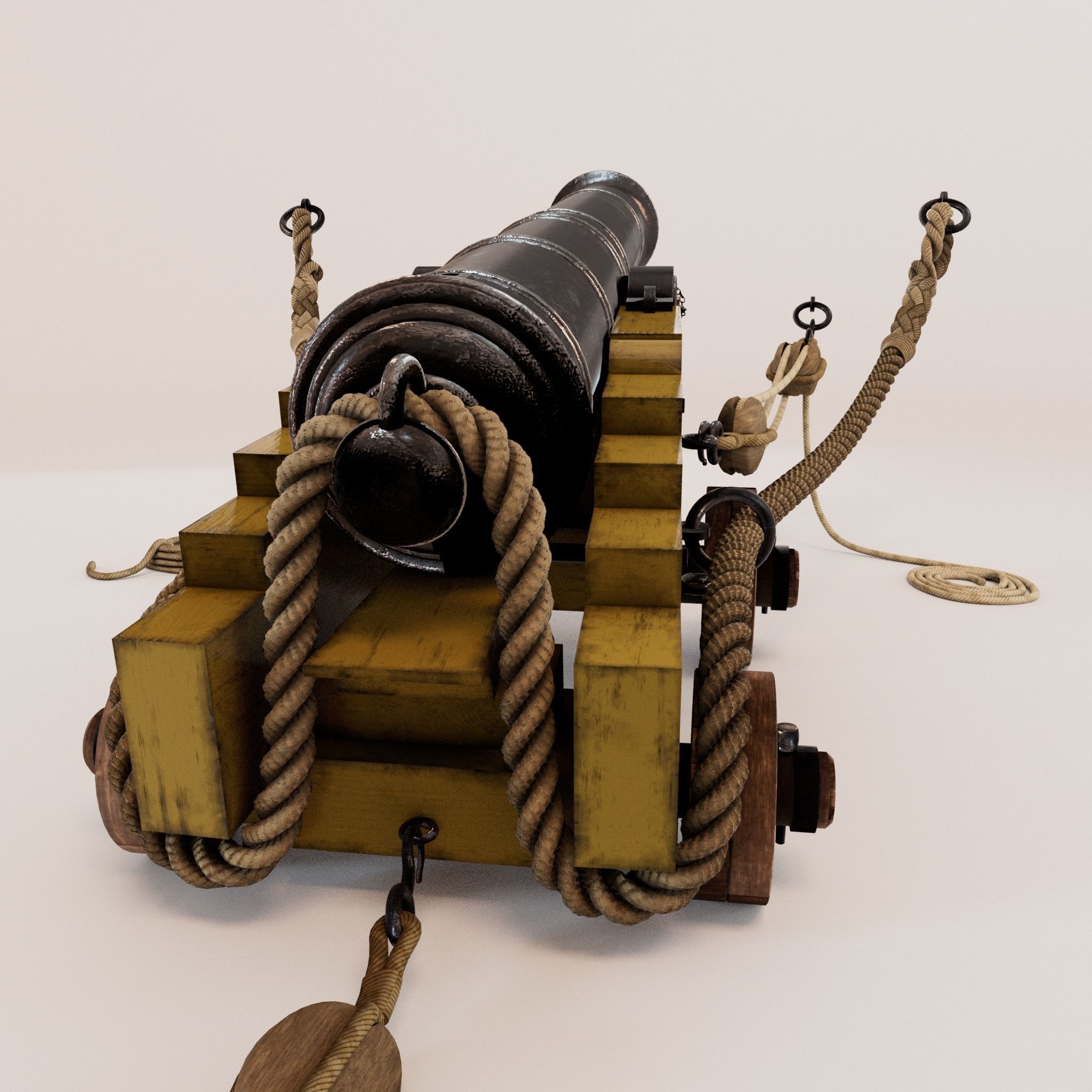 24 Pounder Naval Carriage Gun 3D model_8
