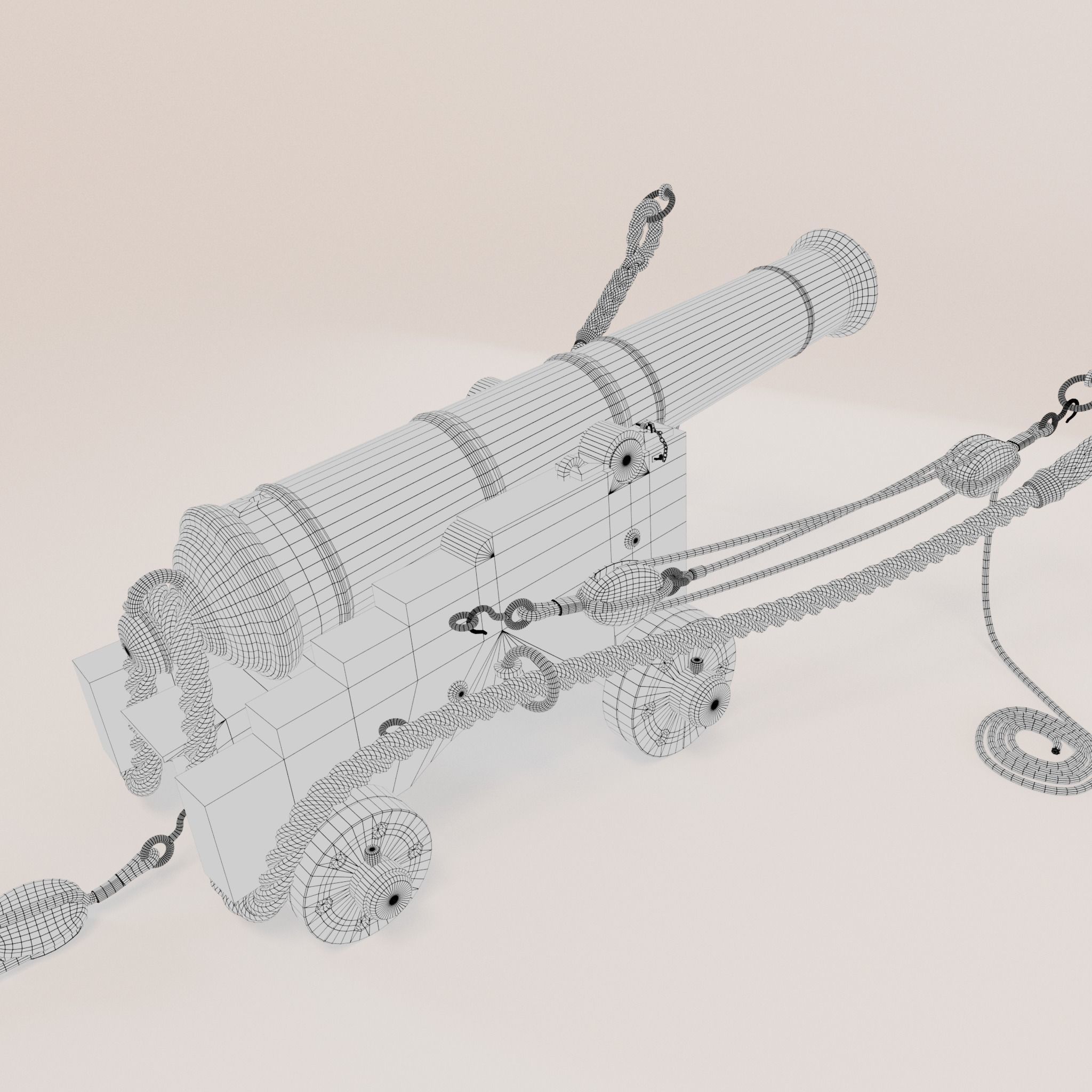 24 Pounder Naval Carriage Gun 3D model_19