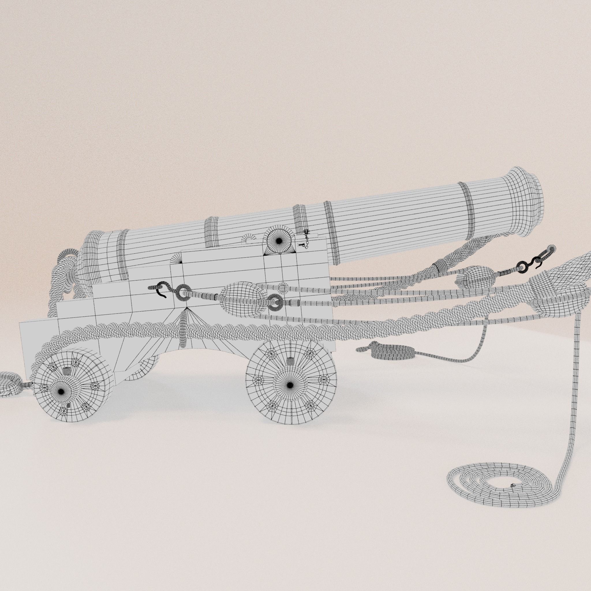 24 Pounder Naval Carriage Gun 3D model_3