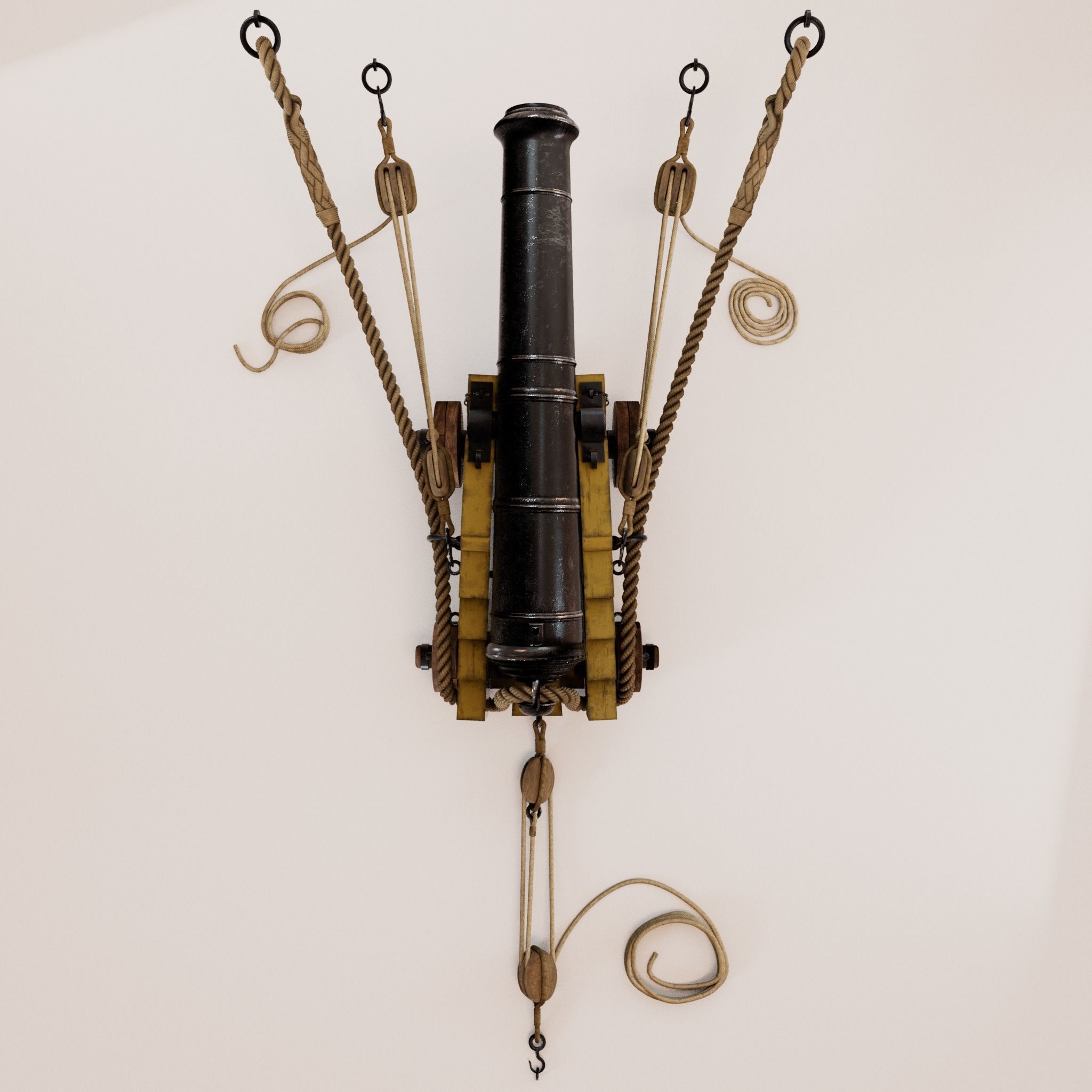 24 Pounder Naval Carriage Gun 3D model_6