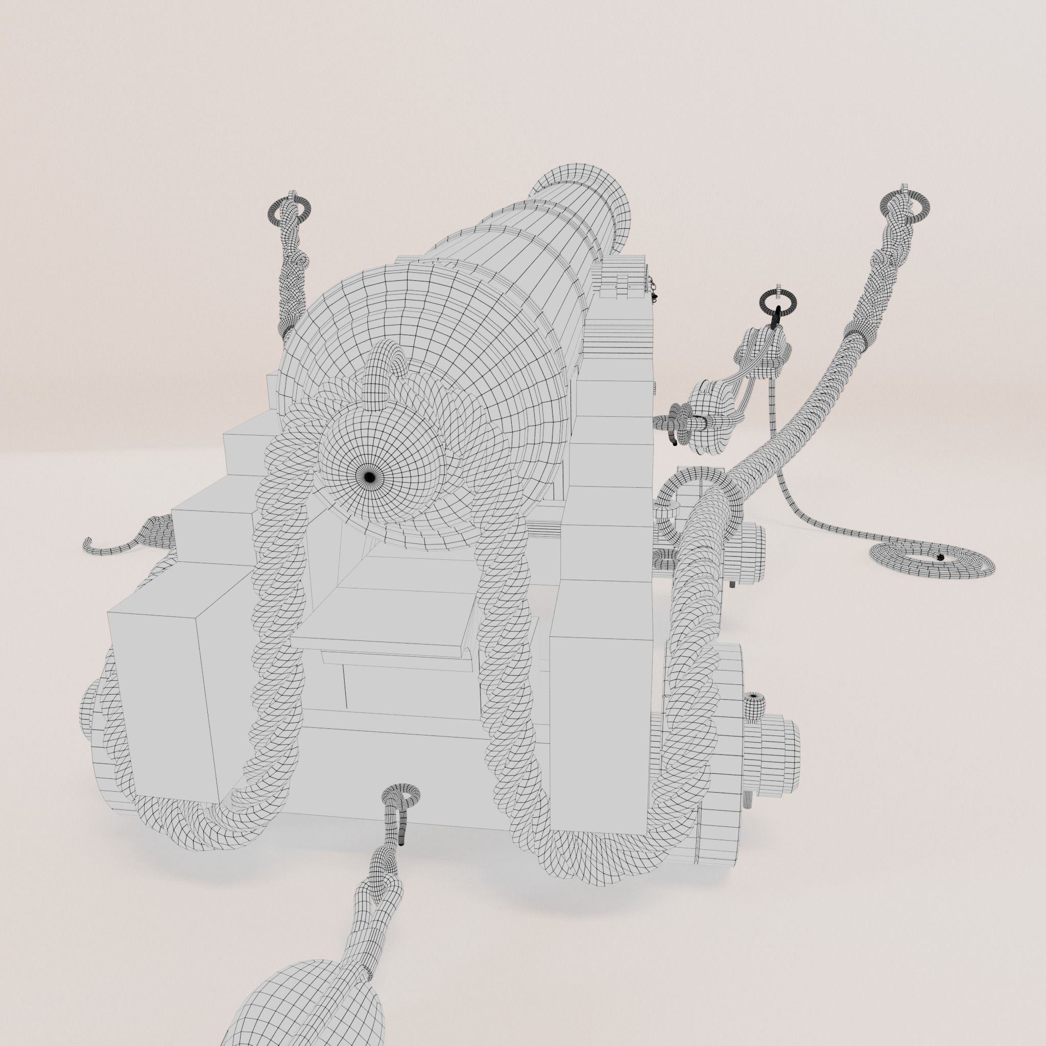 24 Pounder Naval Carriage Gun 3D model_9