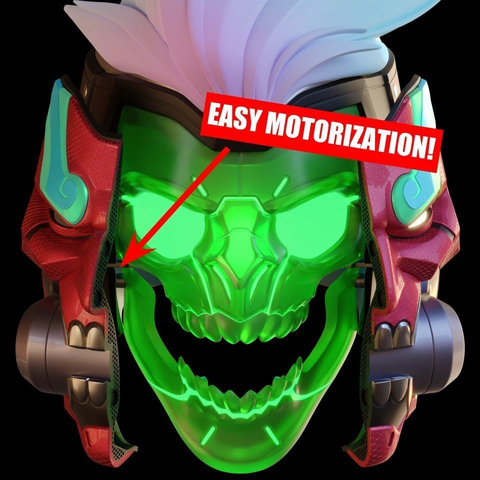 Motorized Cyberdemon Genji Helmet from Overwatch 2 3D model 3D ...