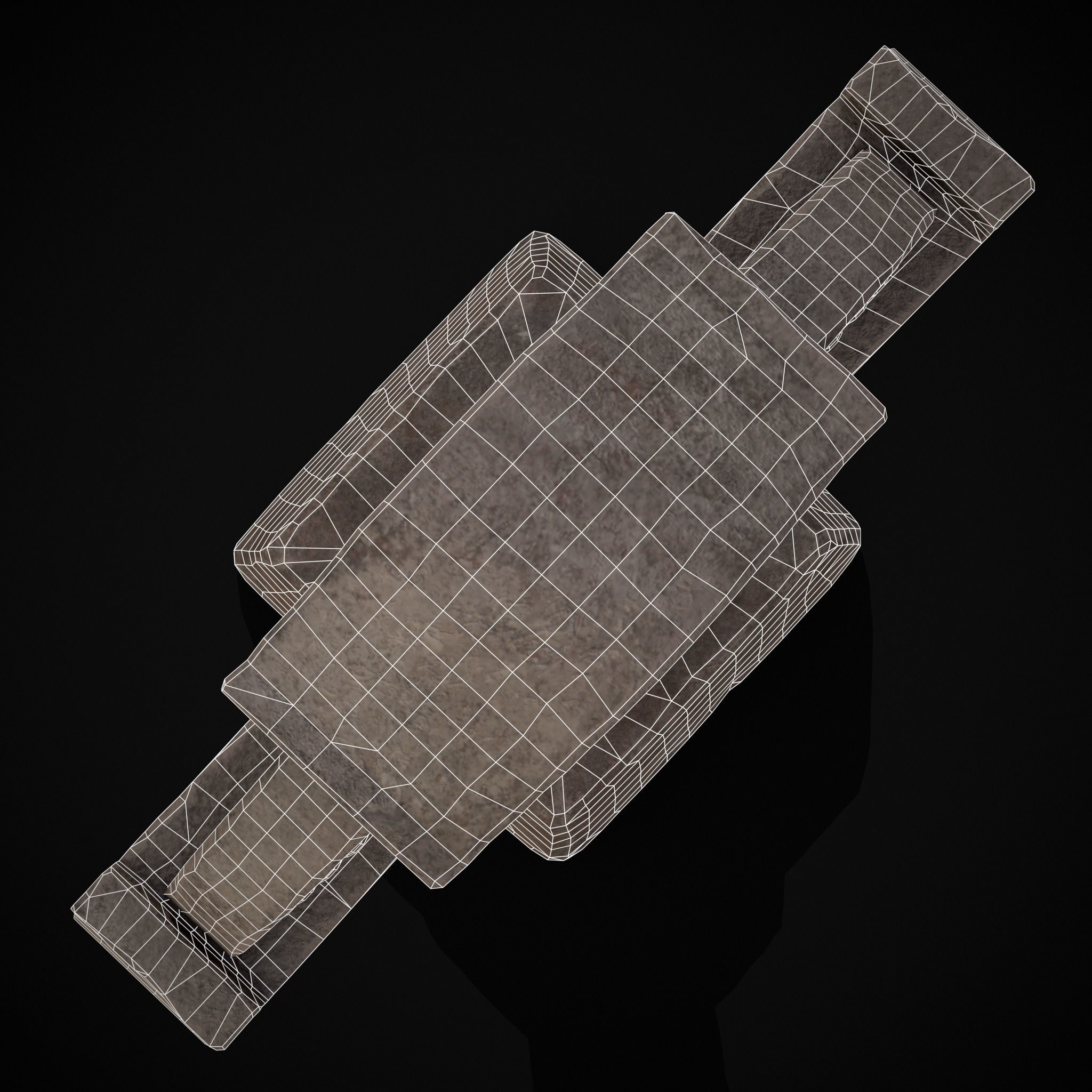 Large Celtic Style Cross Grave Stone Low-poly 3D model_24