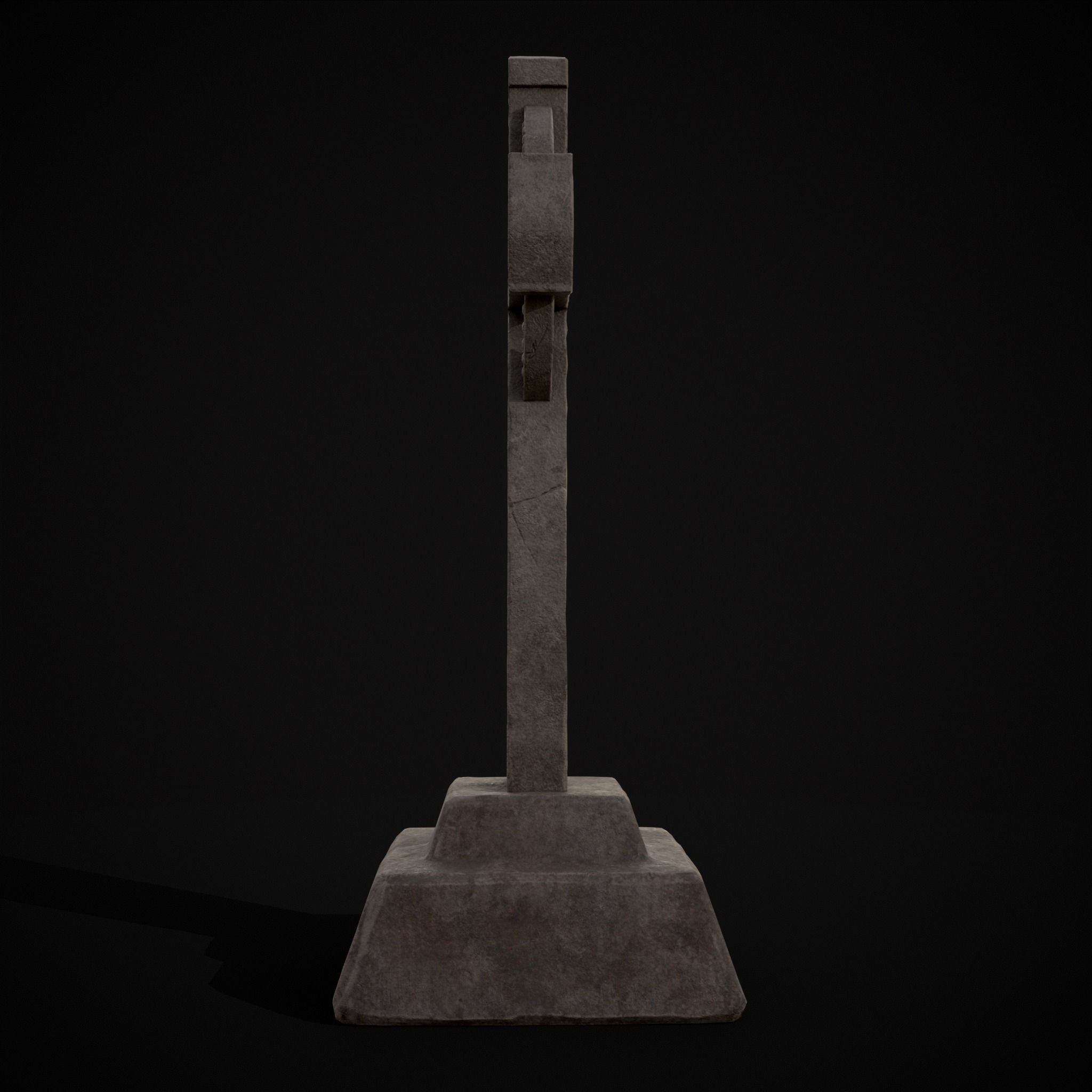 Large Celtic Style Cross Grave Stone Low-poly 3D model_29