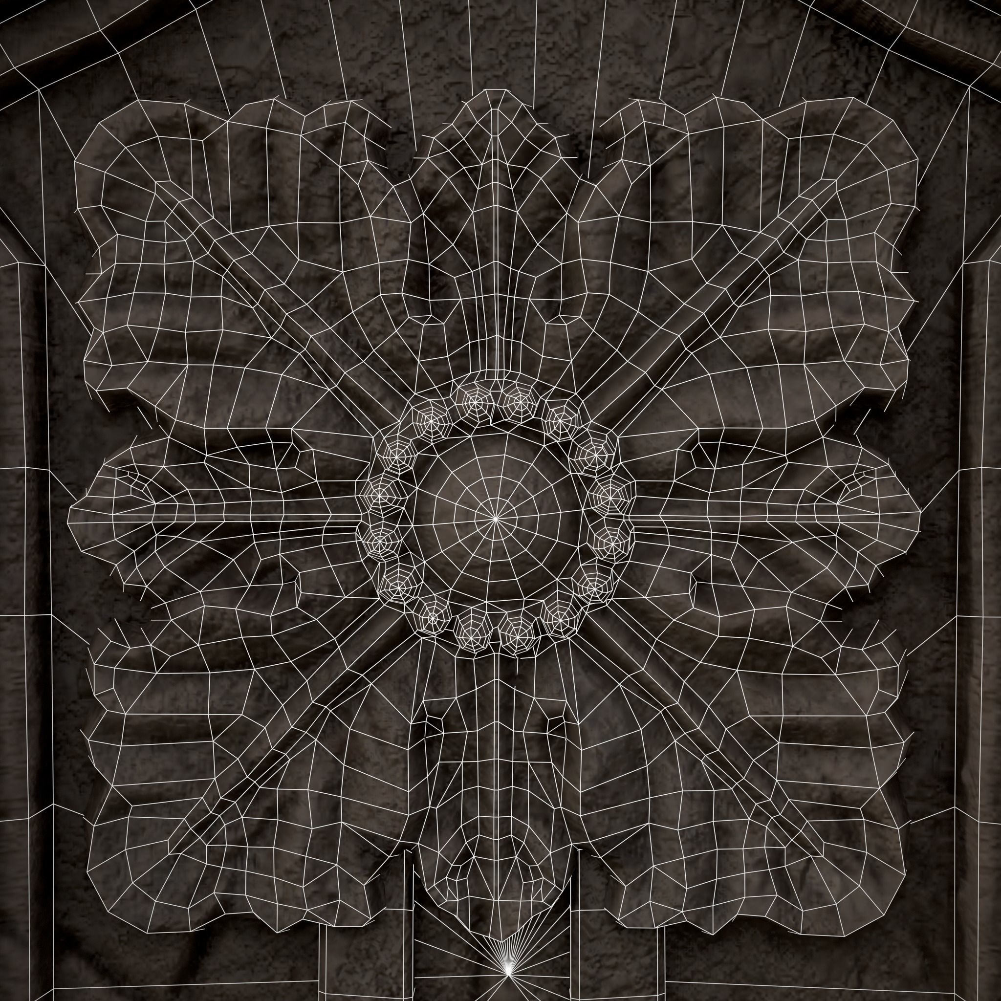 Large Celtic Style Cross Grave Stone Low-poly 3D model_18