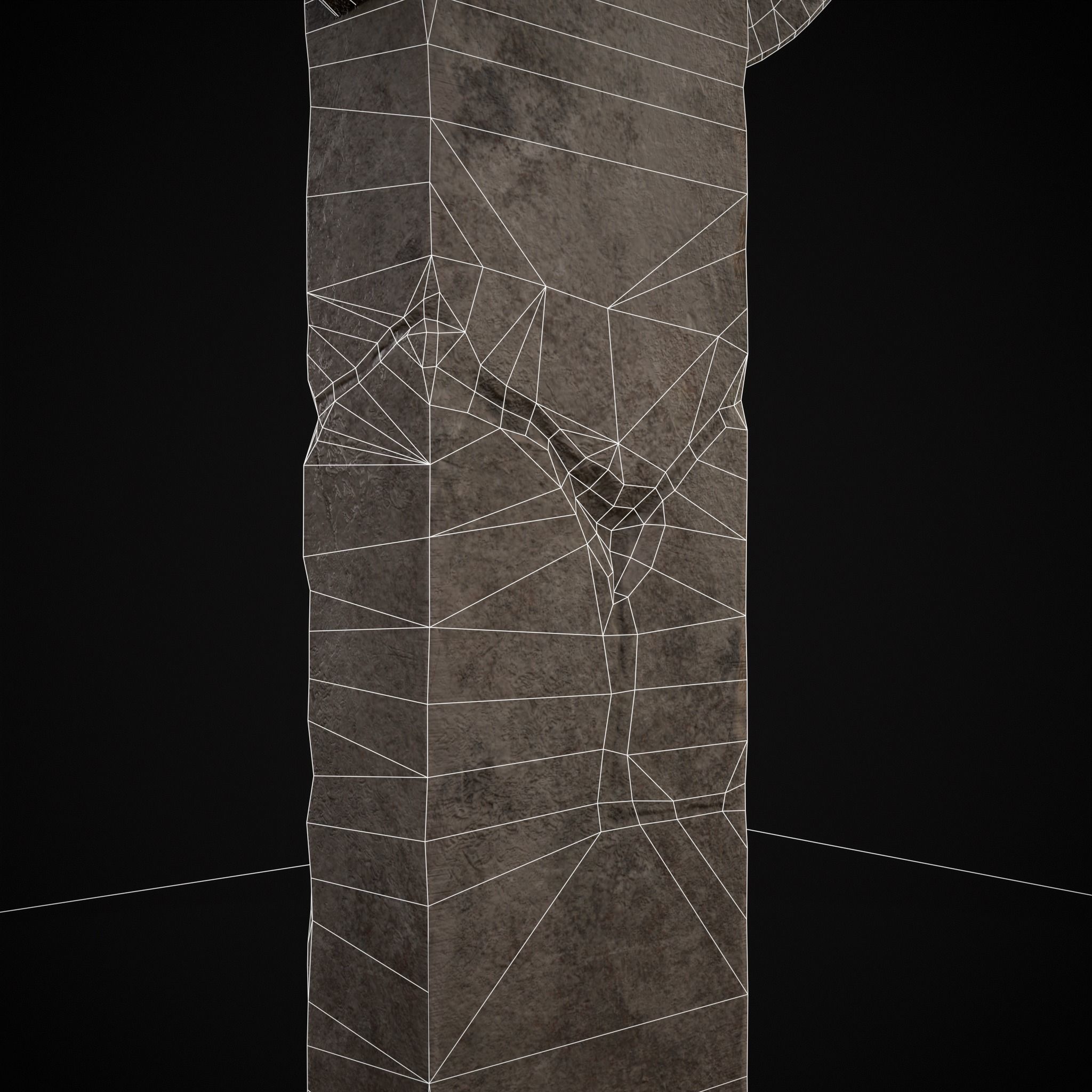 Large Celtic Style Cross Grave Stone Low-poly 3D model_6