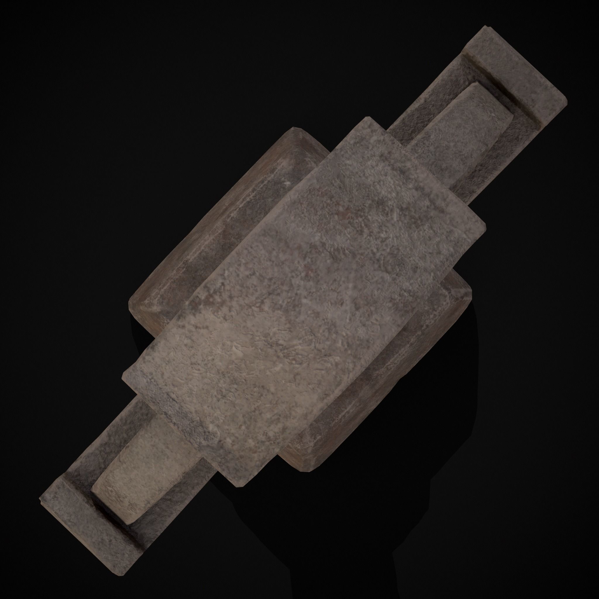 Large Celtic Style Cross Grave Stone Low-poly 3D model_23