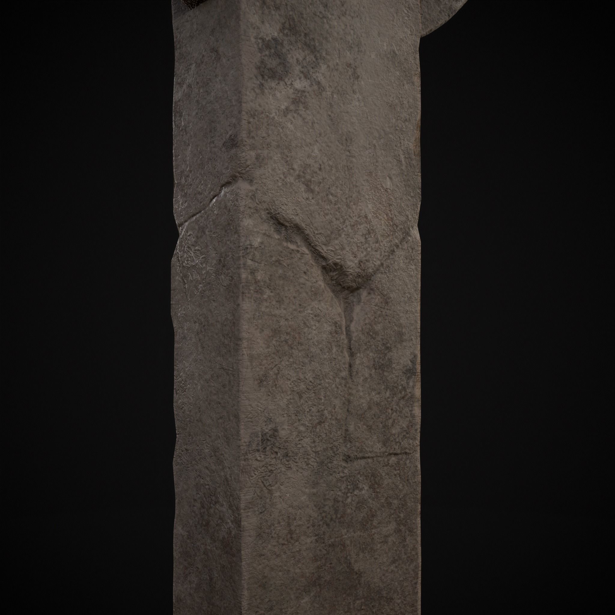 Large Celtic Style Cross Grave Stone Low-poly 3D model_5