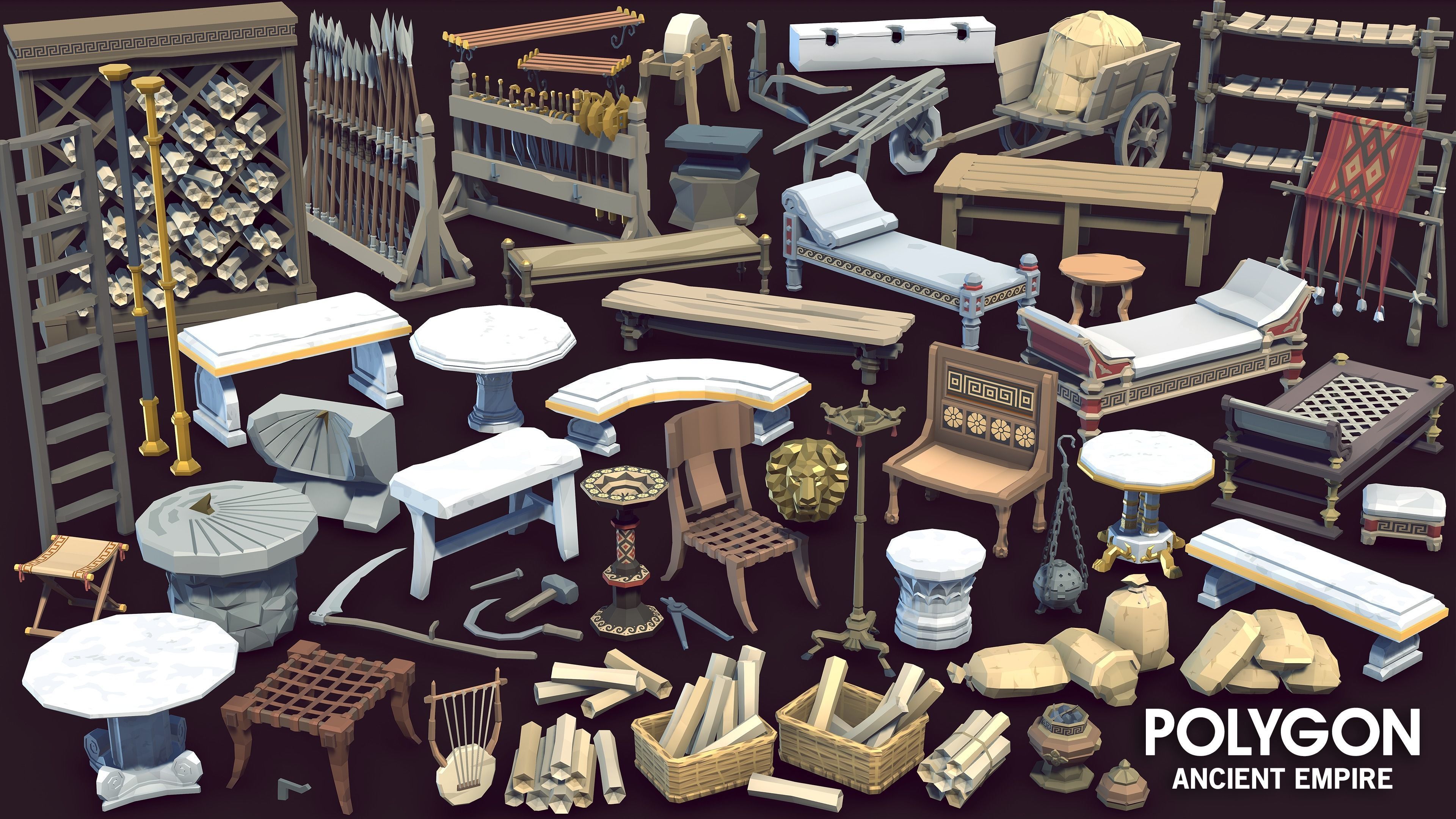 POLYGON - Ancient Empire Low-poly 3D model_32