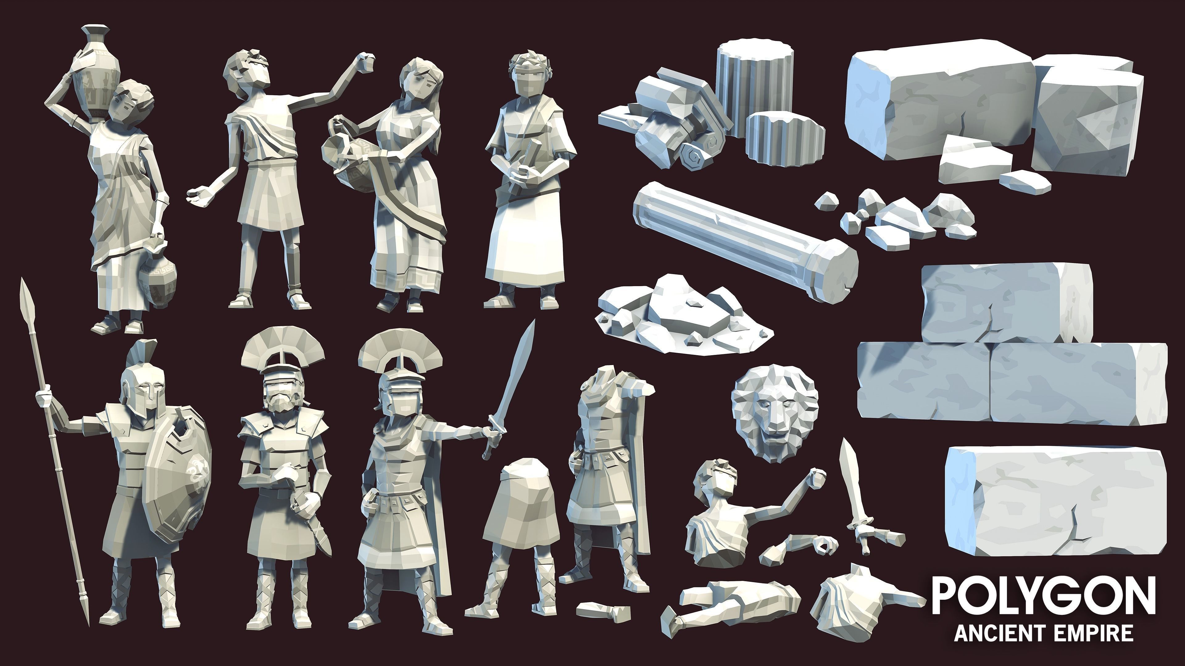 POLYGON - Ancient Empire Low-poly 3D model_28