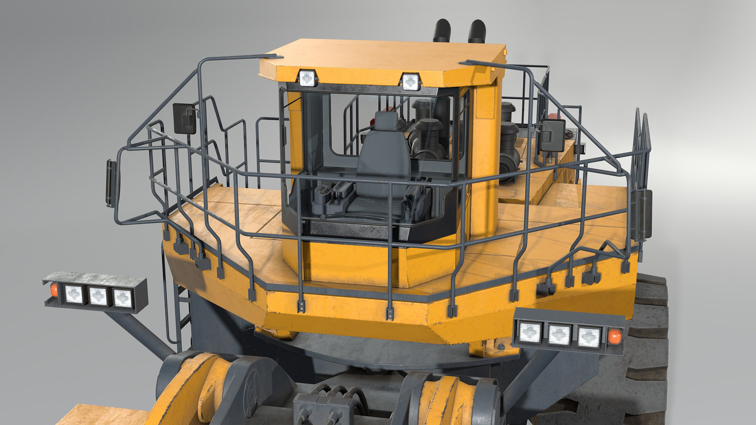 Wheel Loader Rigged Low-poly 3D model_12