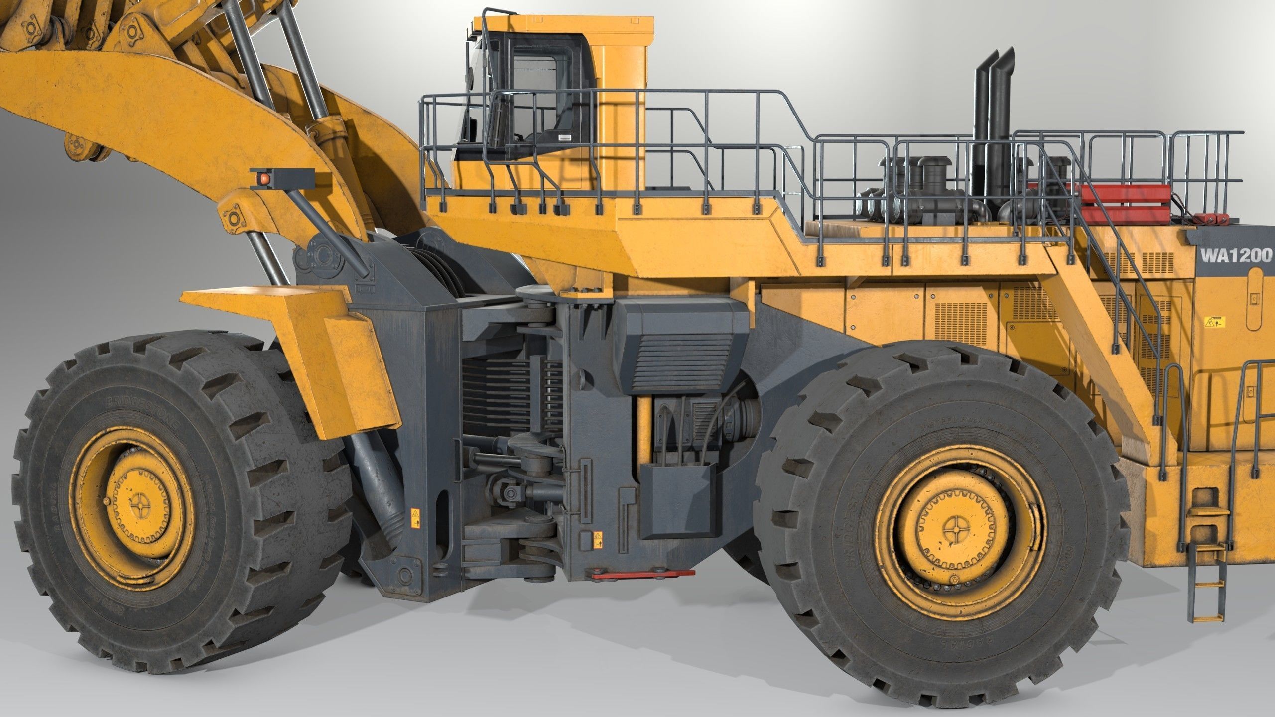 Wheel Loader Rigged Low-poly 3D model_10