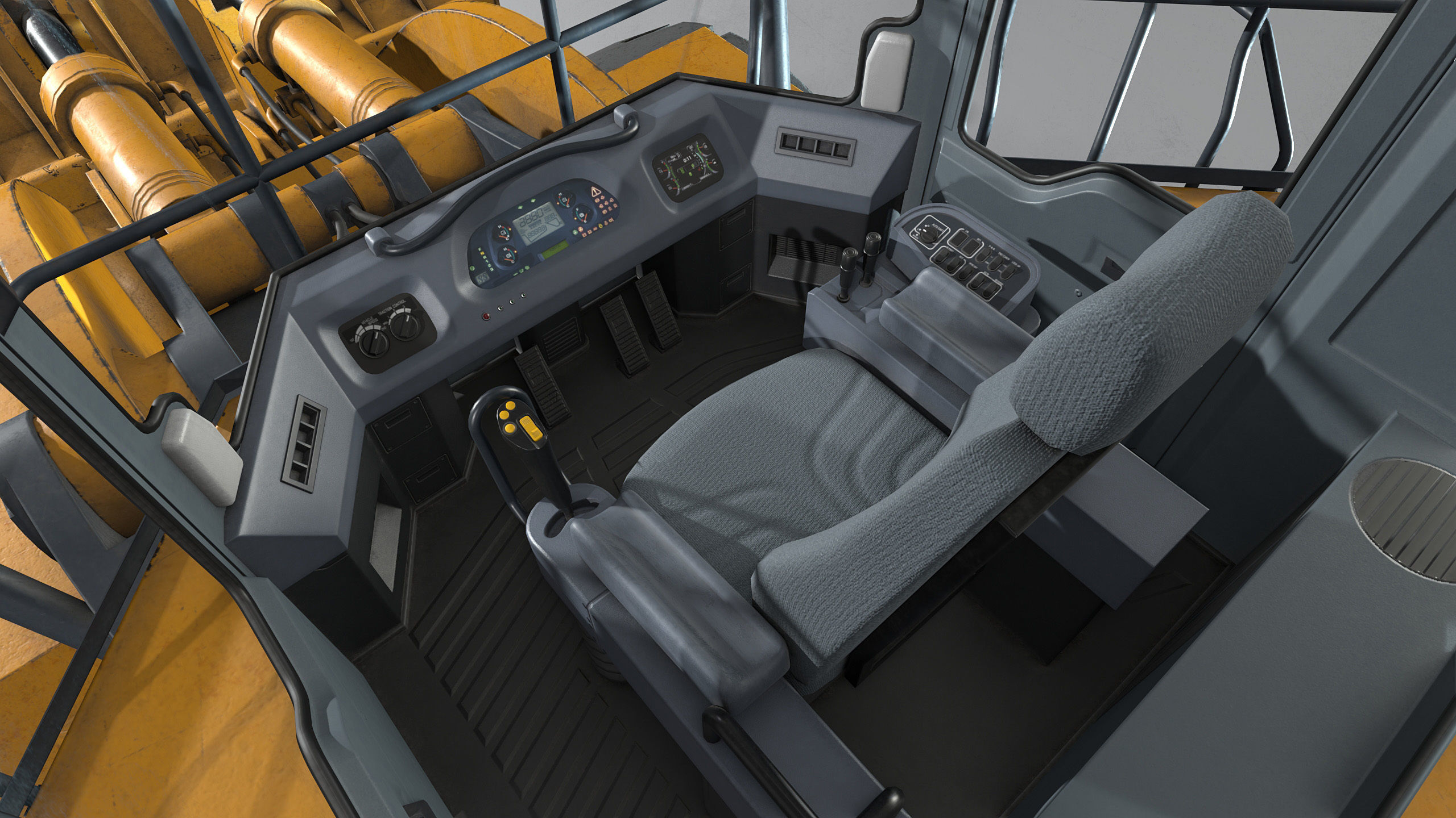 Wheel Loader Rigged Low-poly 3D model_13