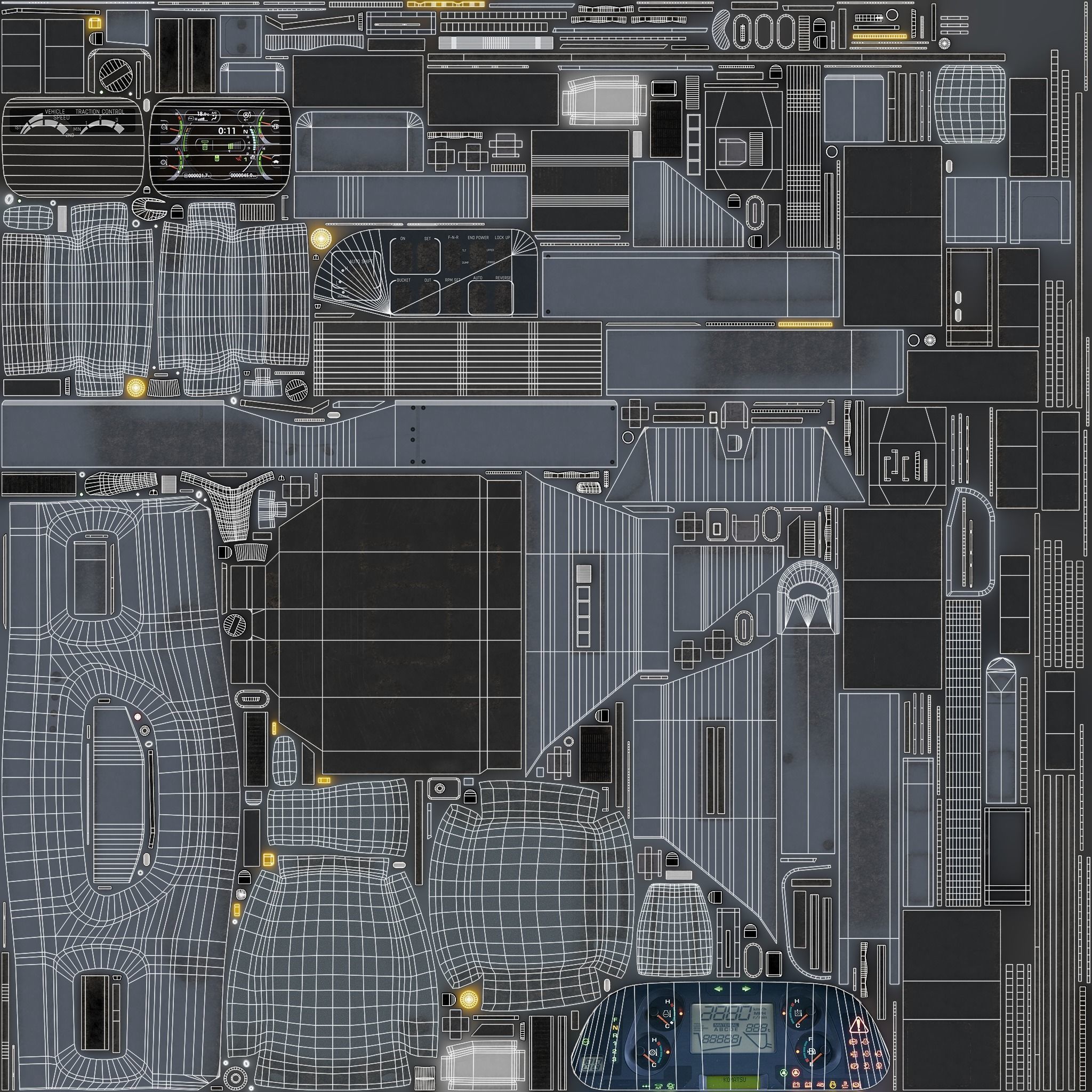 Wheel Loader Rigged Low-poly 3D model_23
