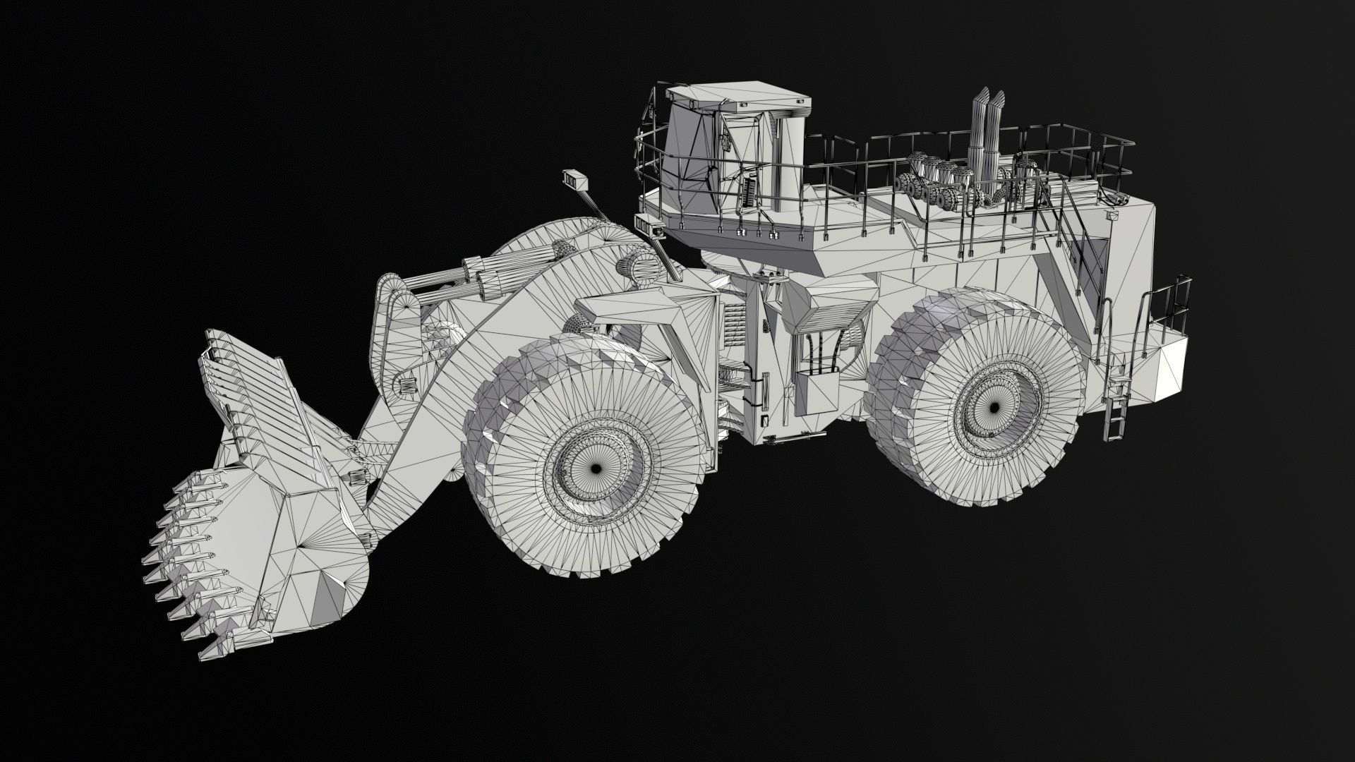 Wheel Loader Rigged Low-poly 3D model_16