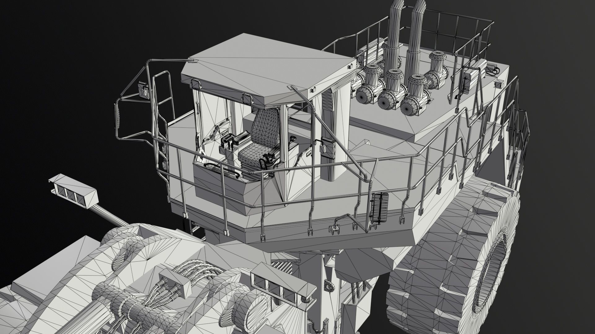 Wheel Loader Rigged Low-poly 3D model_20