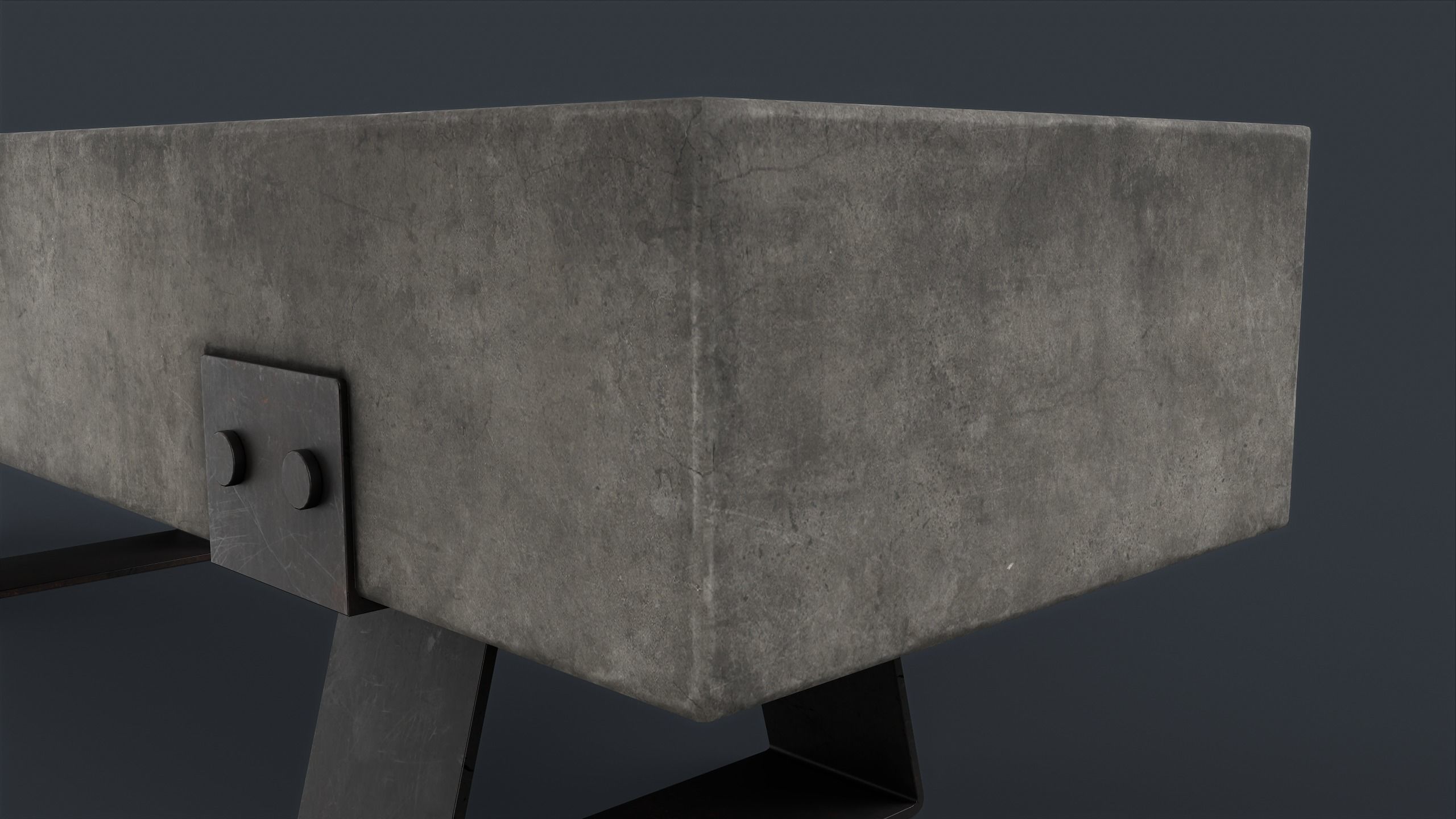 Modern Outdoor Bench 80 PBR Game Ready Low-poly 3D model_16