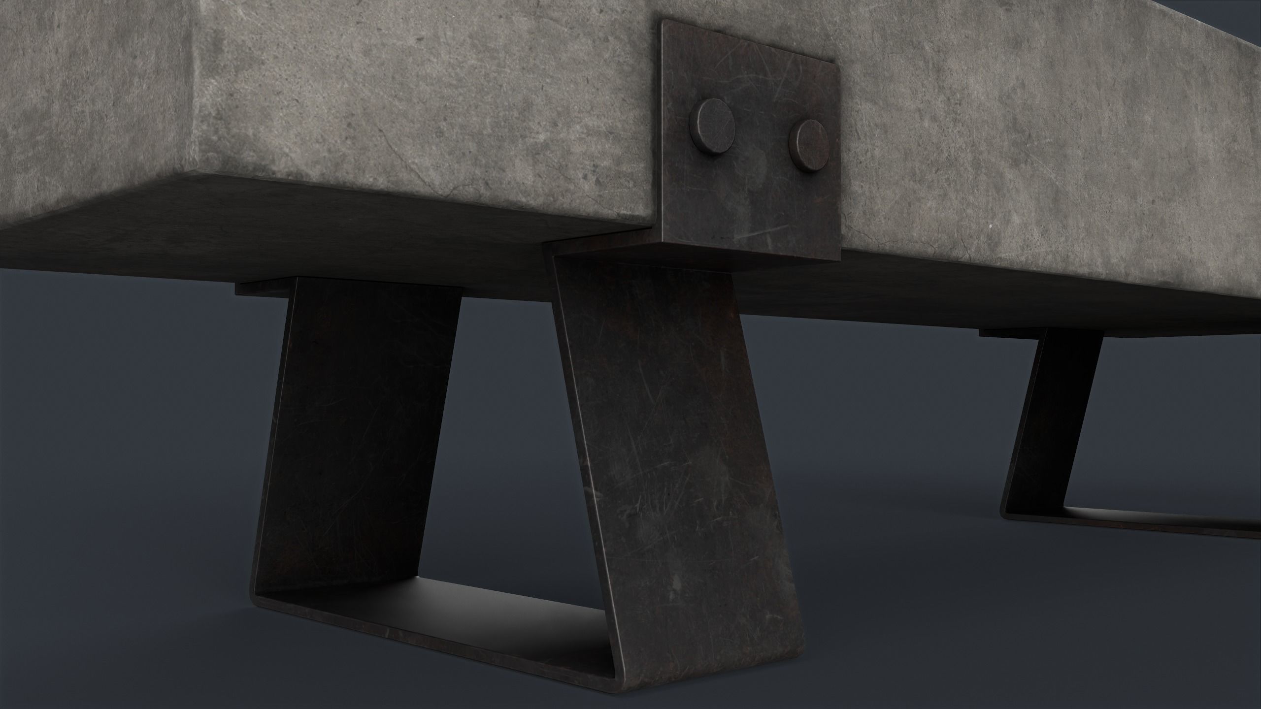 Modern Outdoor Bench 80 PBR Game Ready Low-poly 3D model_20