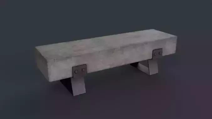Modern Outdoor Bench 80 PBR Game Ready Low-poly 3D model
