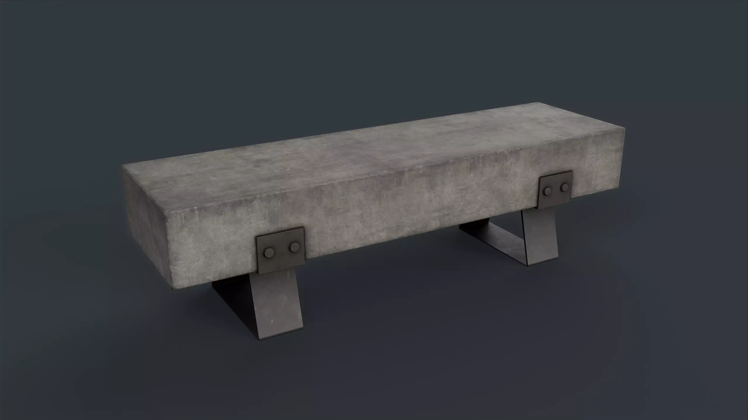 Modern Outdoor Bench 80 PBR Game Ready Low-poly 3D model_0