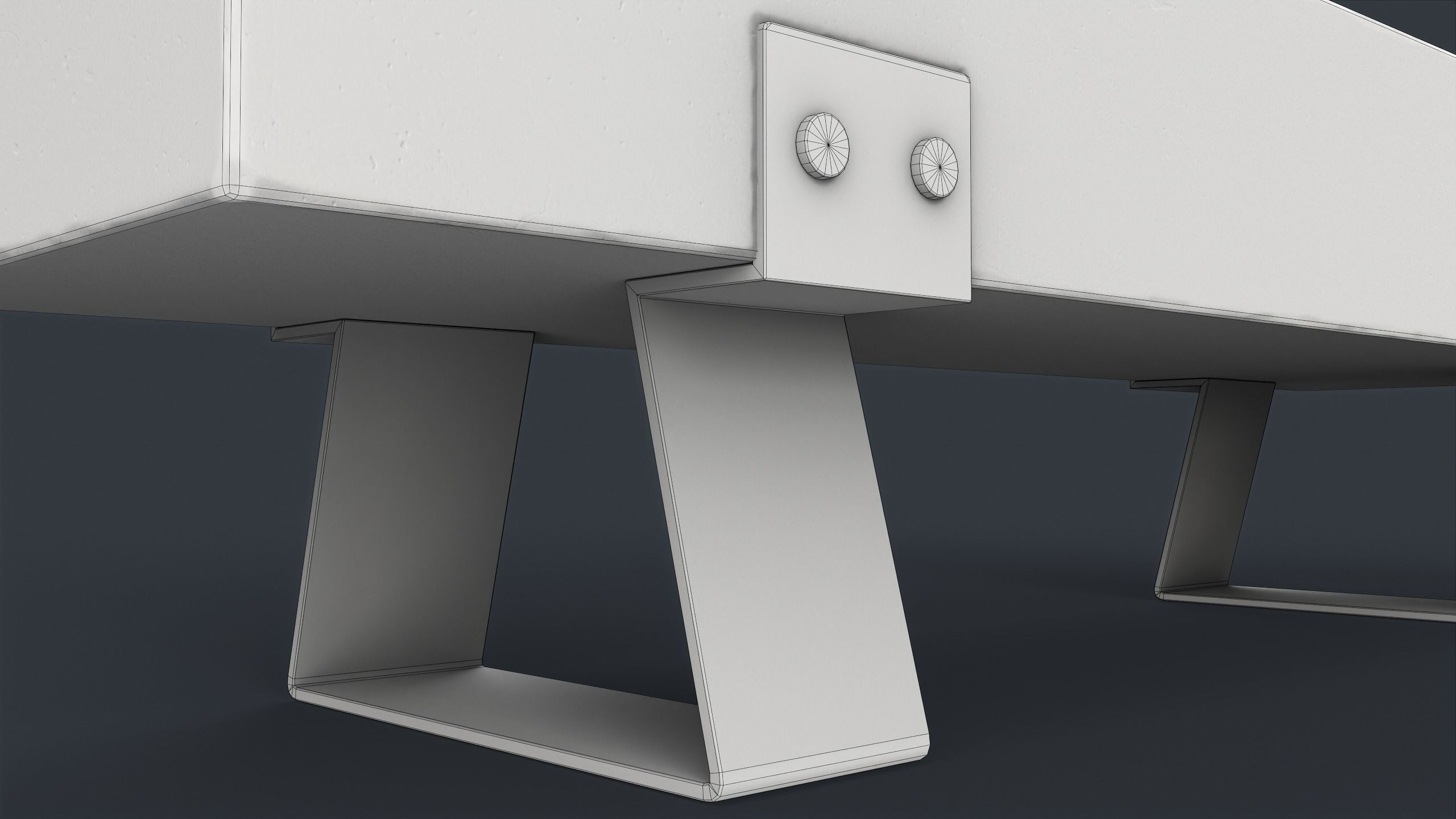 Modern Outdoor Bench 80 PBR Game Ready Low-poly 3D model_25