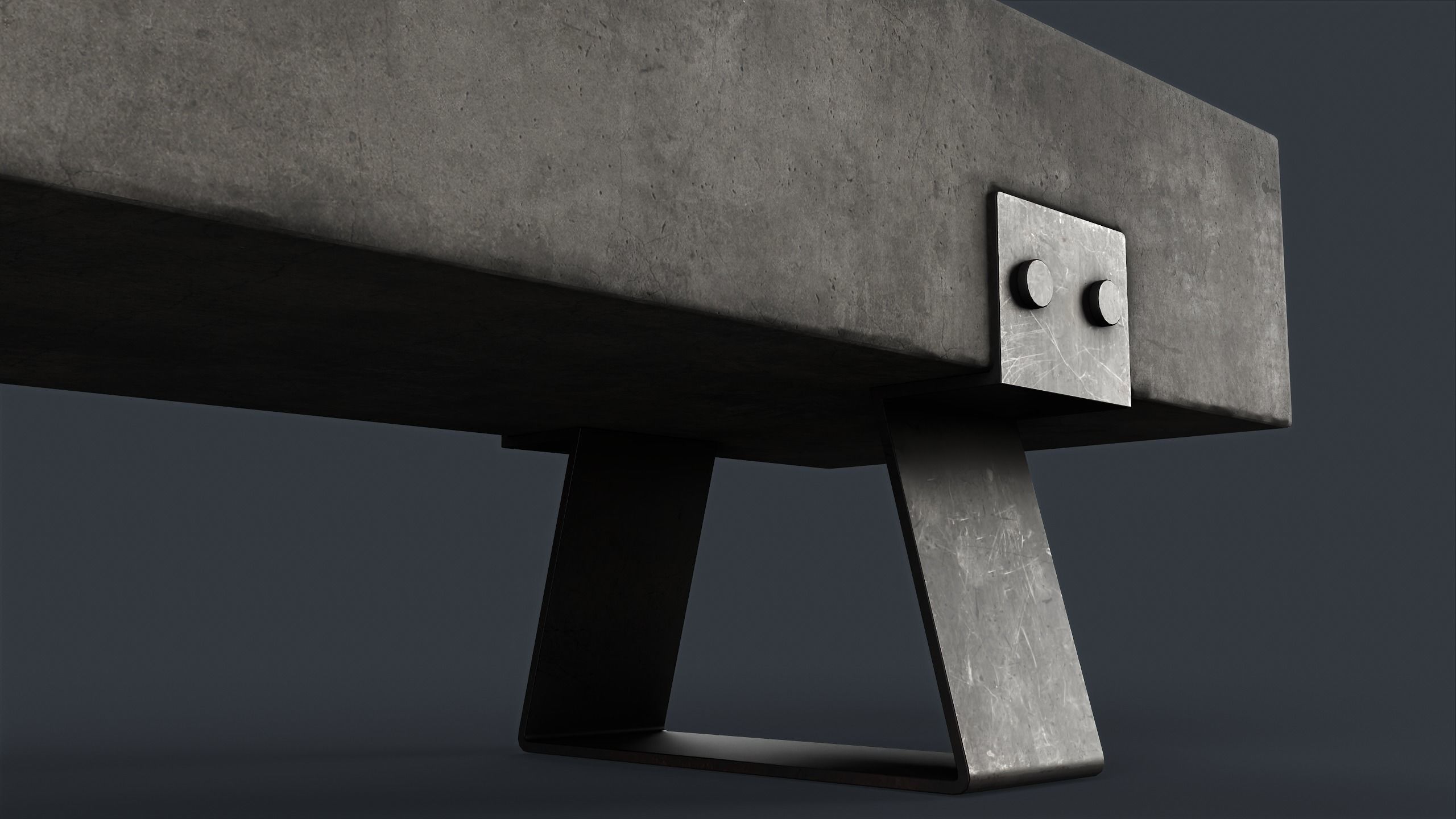 Modern Outdoor Bench 80 PBR Game Ready Low-poly 3D model_22