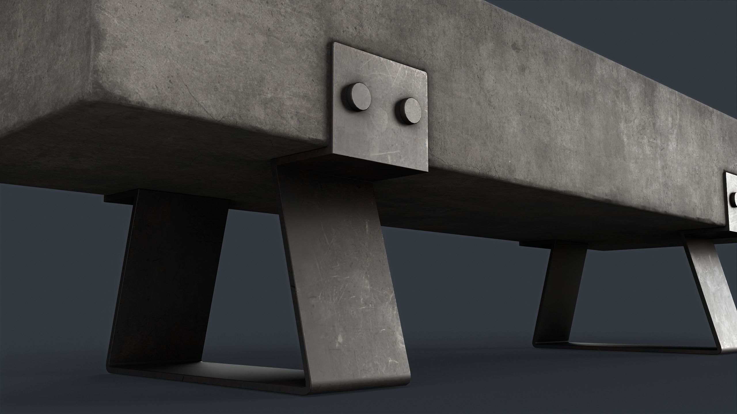 Modern Outdoor Bench 80 PBR Game Ready Low-poly 3D model_19