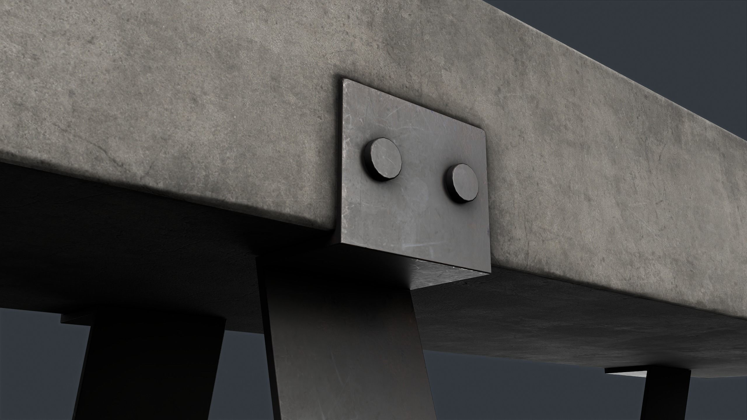 Modern Outdoor Bench 80 PBR Game Ready Low-poly 3D model_18