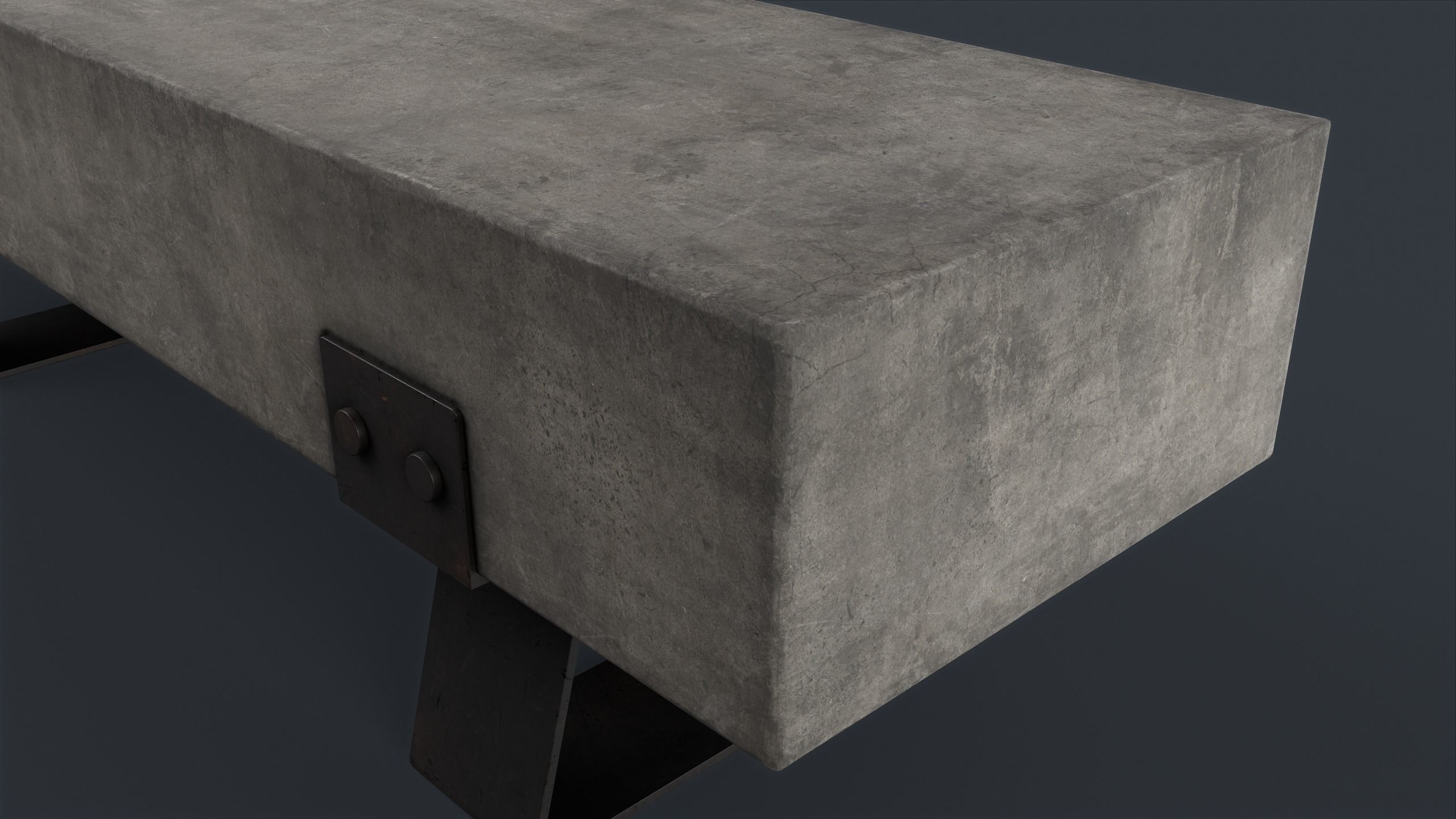 Modern Outdoor Bench 80 PBR Game Ready Low-poly 3D model_14