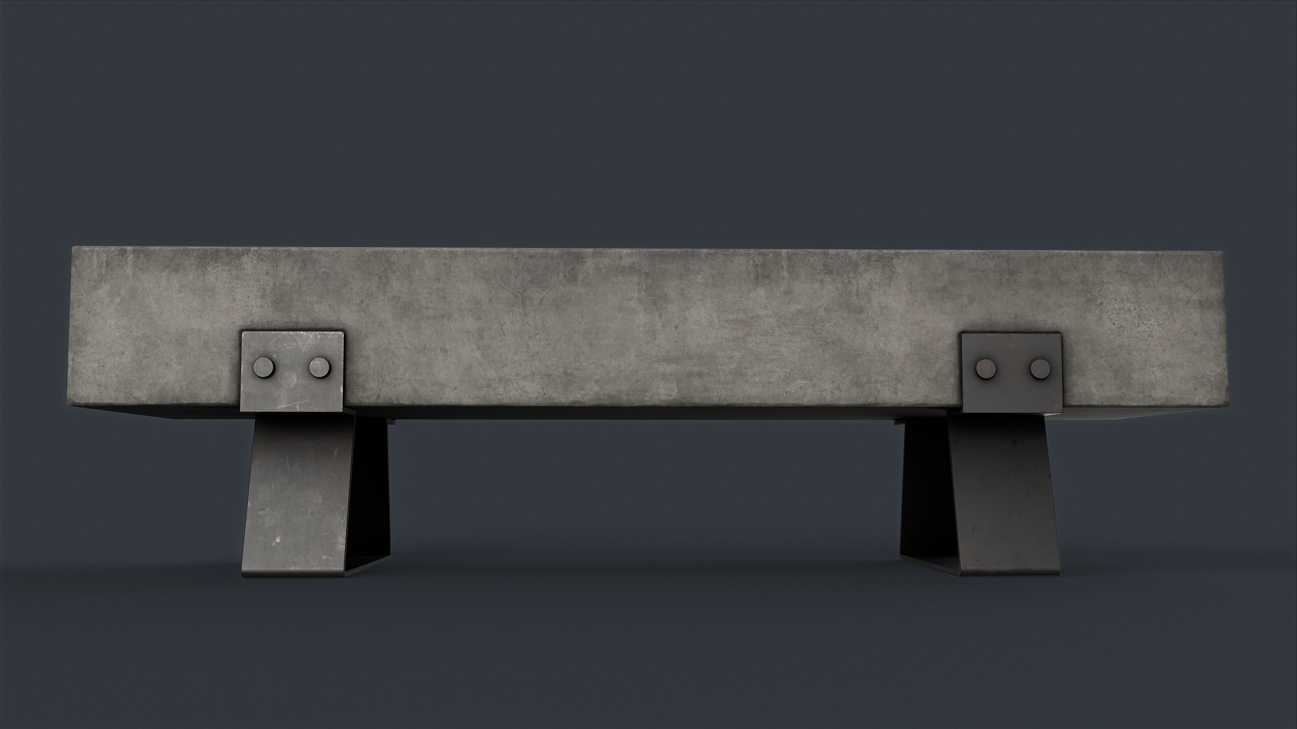 Modern Outdoor Bench 80 PBR Game Ready Low-poly 3D model_8