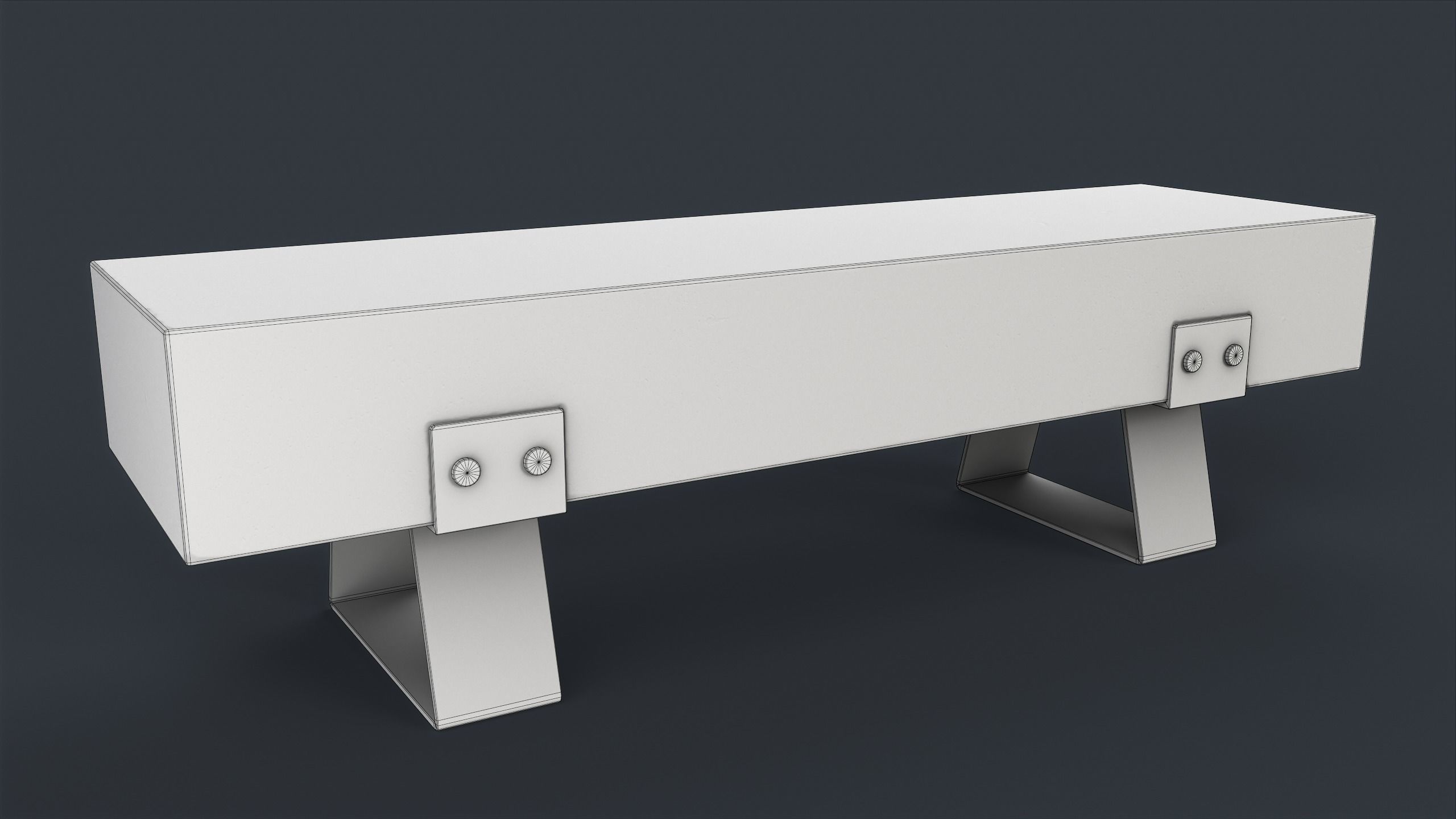 Modern Outdoor Bench 80 PBR Game Ready Low-poly 3D model_23