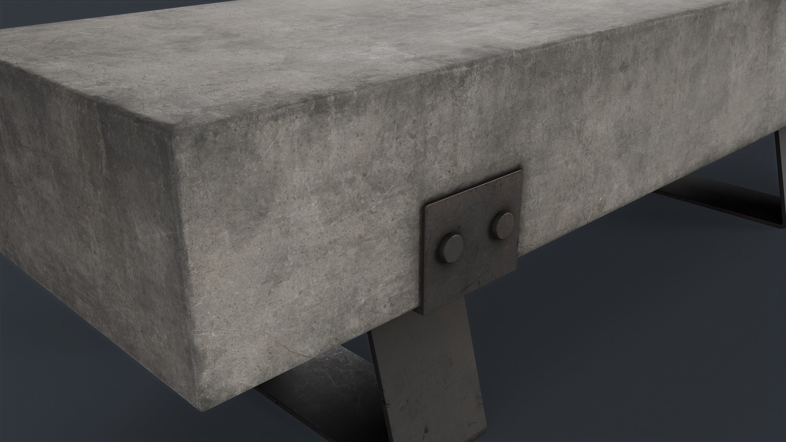 Modern Outdoor Bench 80 PBR Game Ready Low-poly 3D model_15