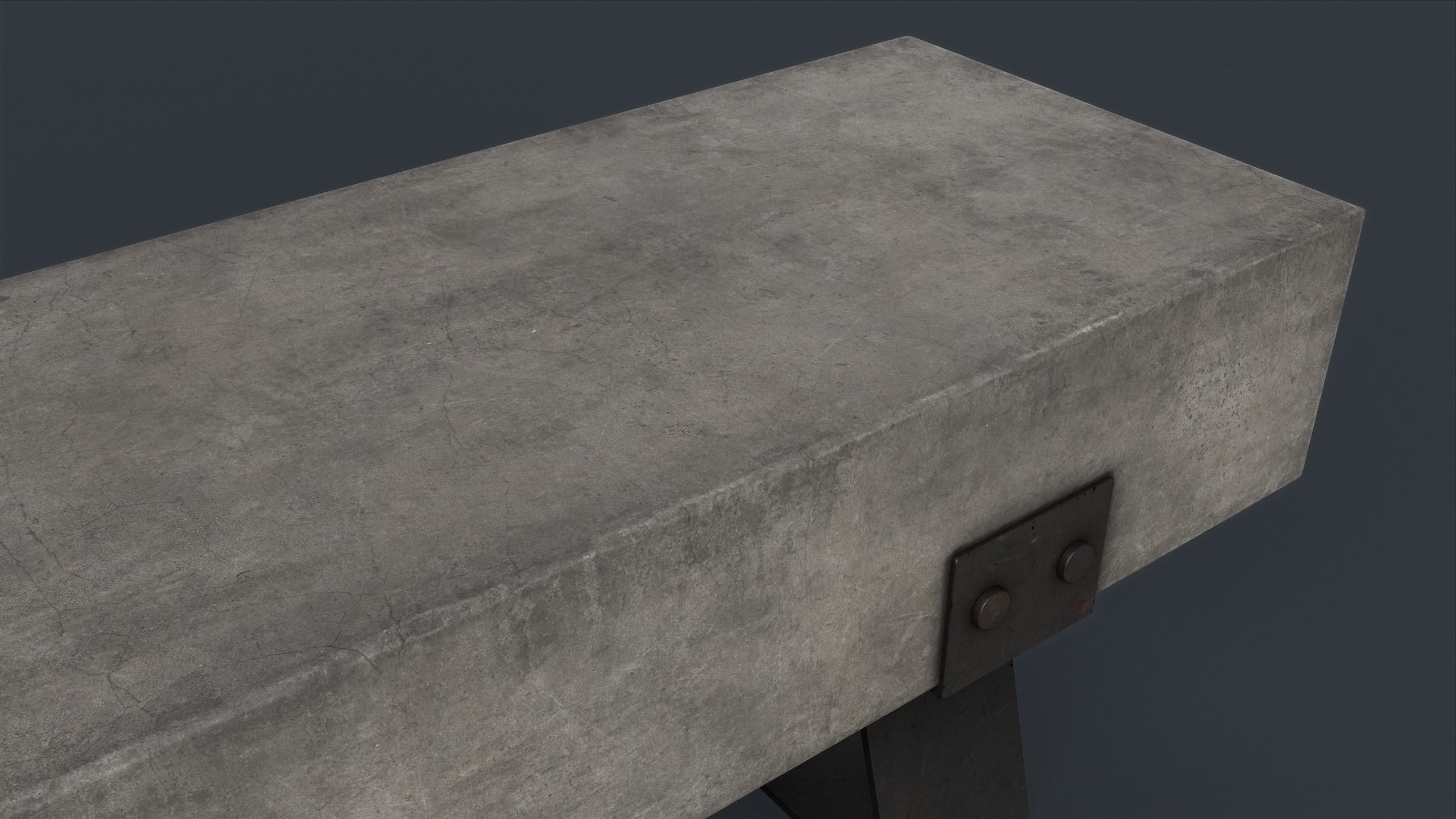 Modern Outdoor Bench 80 PBR Game Ready Low-poly 3D model_9