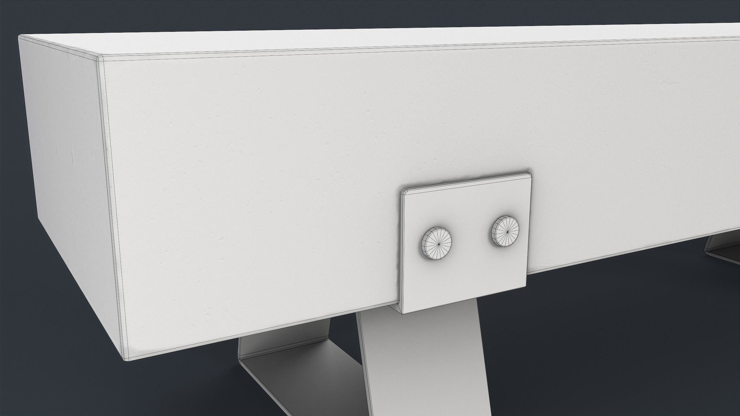 Modern Outdoor Bench 80 PBR Game Ready Low-poly 3D model_24